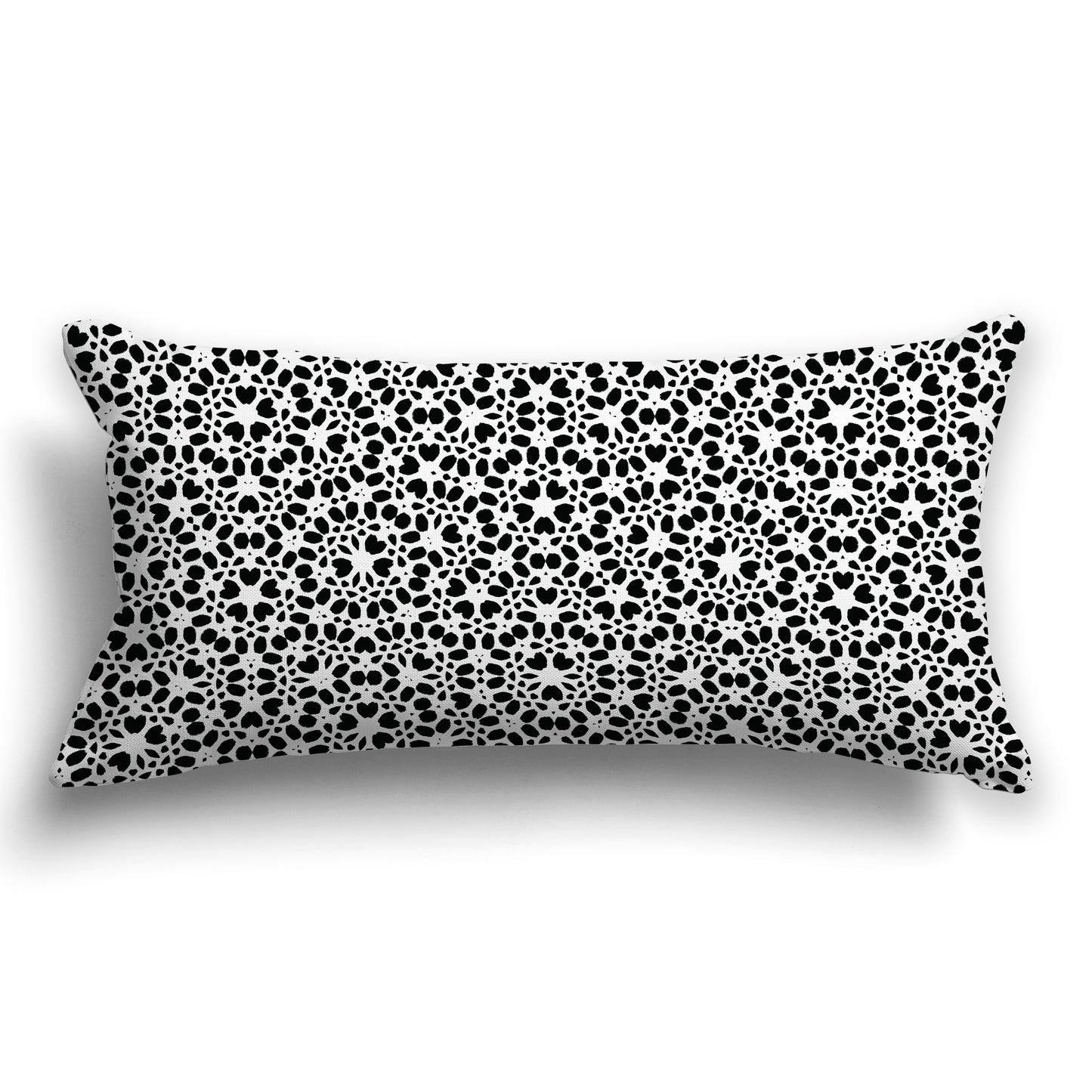 White/Beige-white Throw Pillow with Black Paint Dab Pattern on Both Sides, CAPC-1011-161