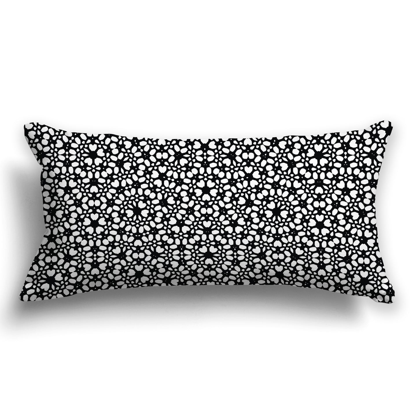 Black Throw Pillow with White/Beige-white Paint Dab Pattern on Both Sides, CAPC-1011-162