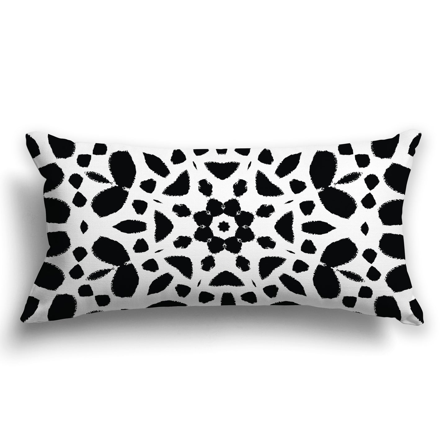 White/Beige-white Throw Pillow with Black Circular Pattern on Both Sides, CAPC-1011-181