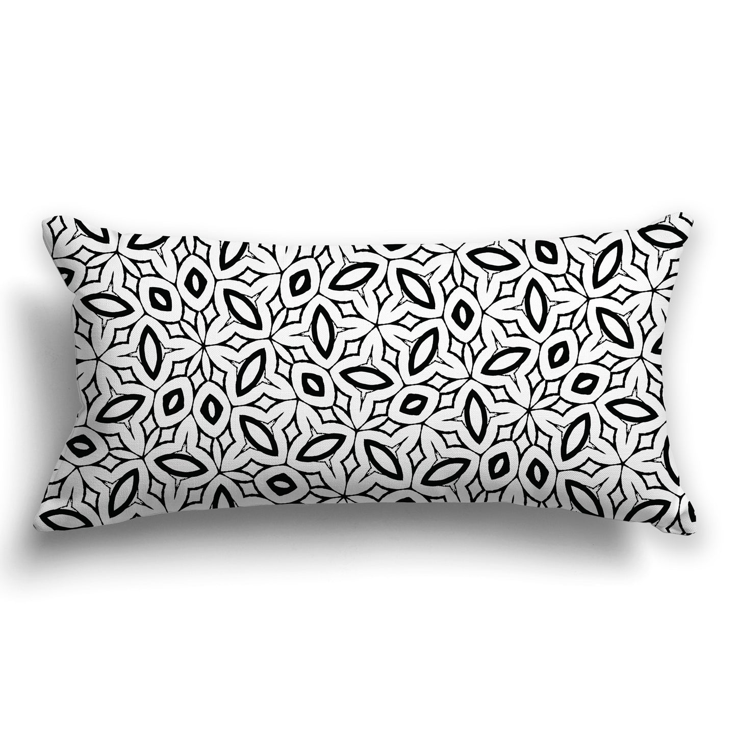 White/Beige-white Throw Pillow with Black Elliptical Pattern on Both Sides, CAPC-1011-221
