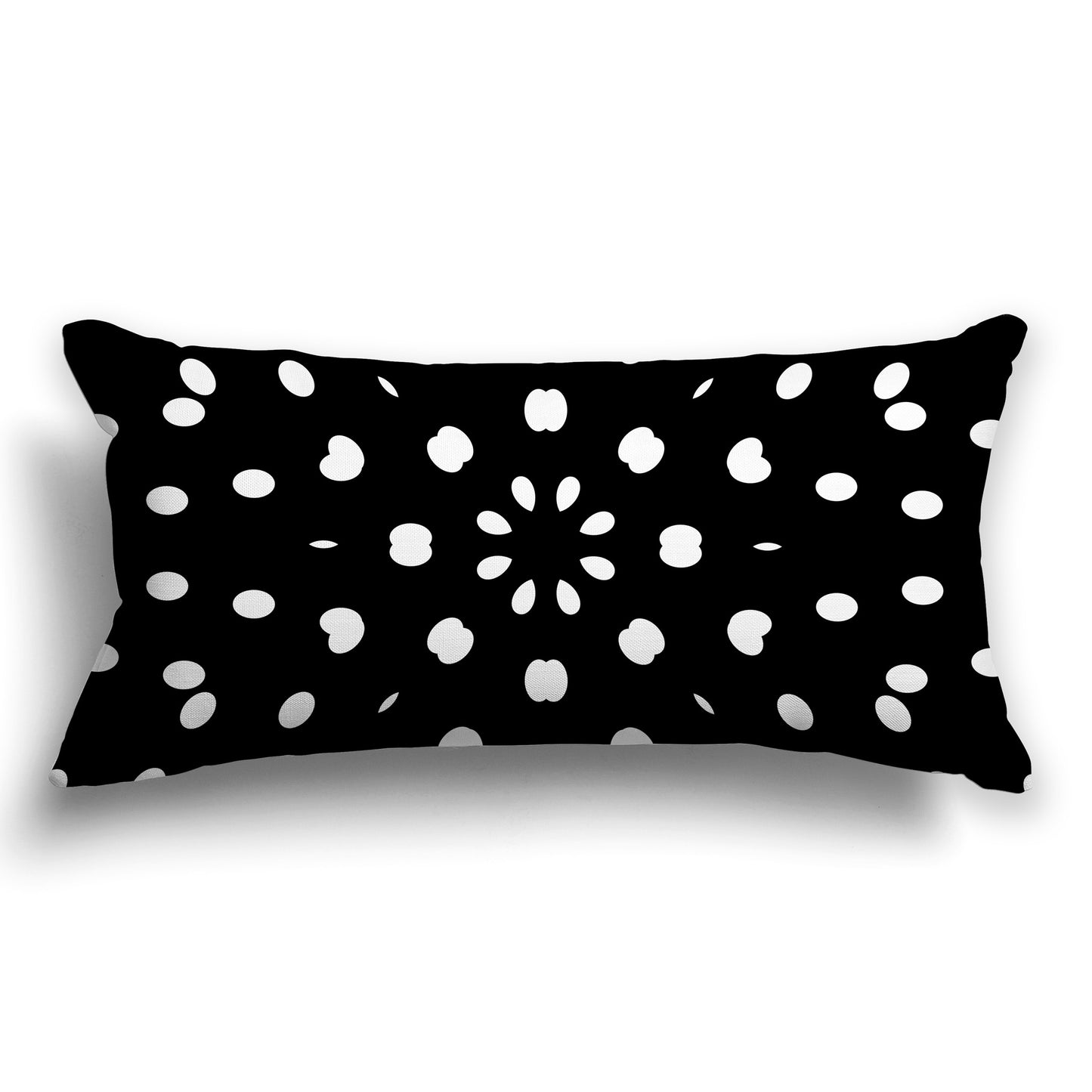 Black Throw Pillow with White/Beige-white Paint Dab Burst on Front, CAPC-1011-232