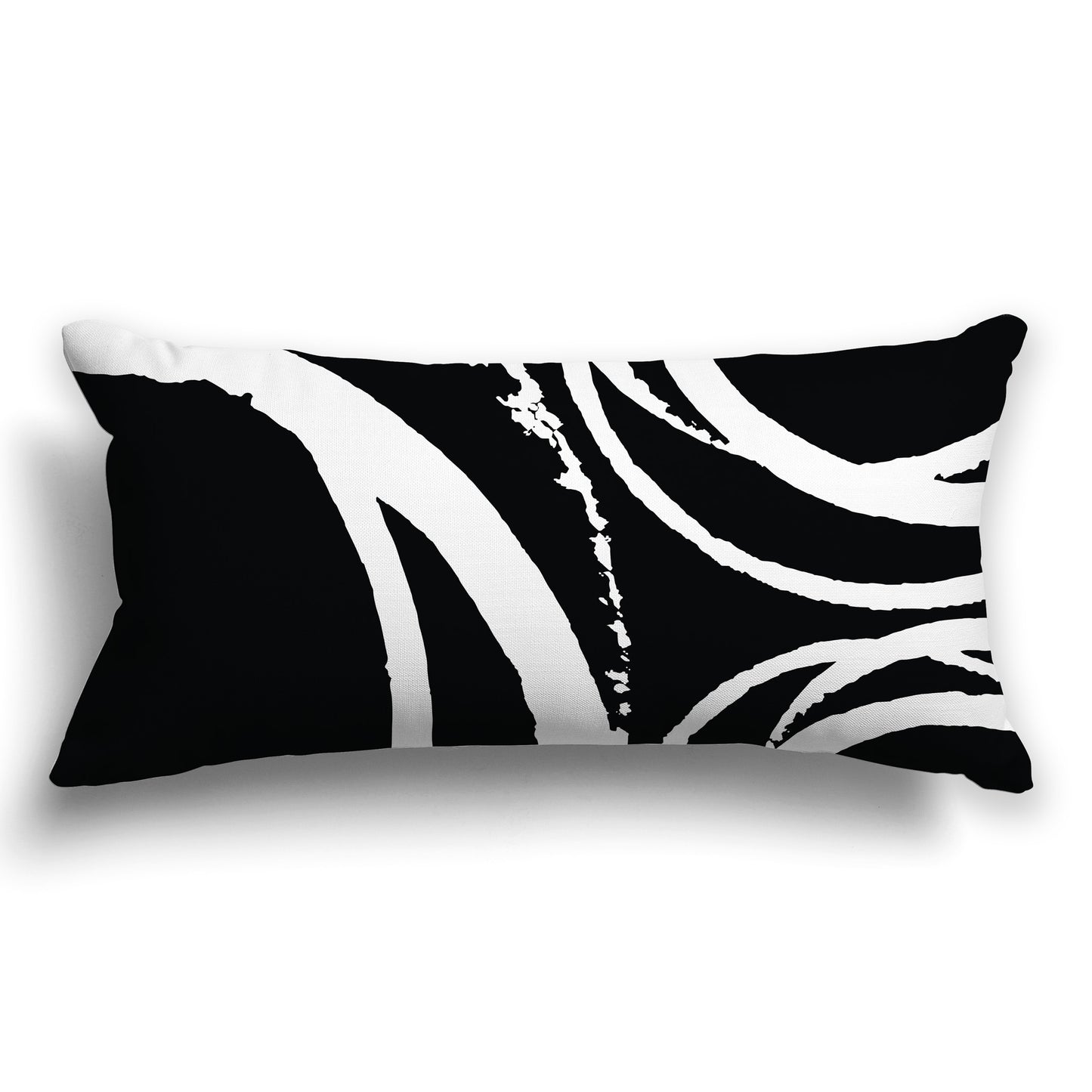 Black Throw Pillow with White/Beige-white Circular Graphic on Both Sides, CAPC-1012-022