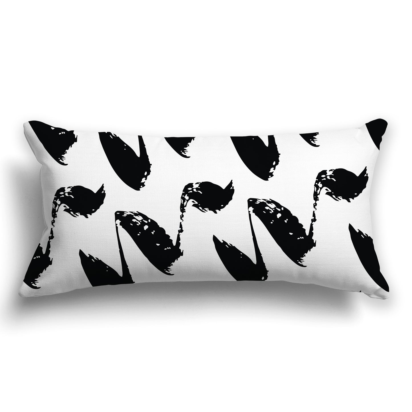 White/Beige-white Throw Pillow with Black Squiggle Pattern on Both Sides, CAPC-1012-081
