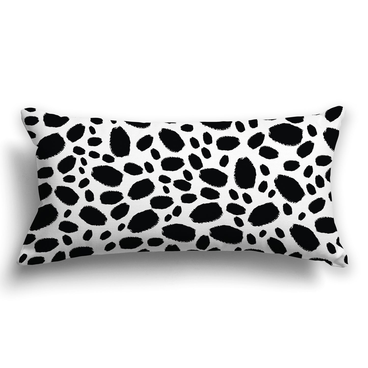 White/Beige-white Throw Pillow with Black Paint Dabs on Both Sides, CAPC-1012-091