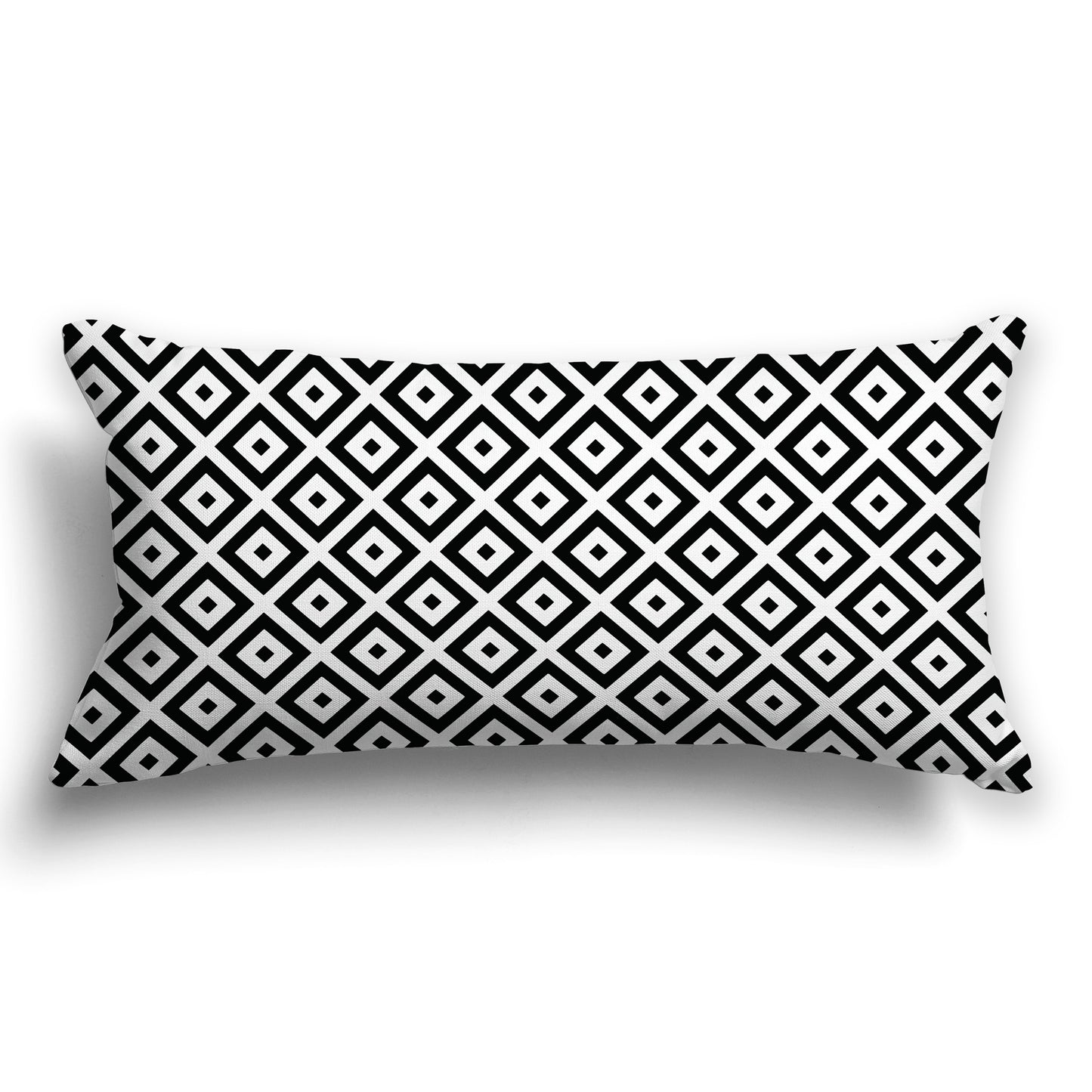 Throw Pillow with Black and White/Beige-white Radiating Squares on Both Sides, CAPC-1012-121