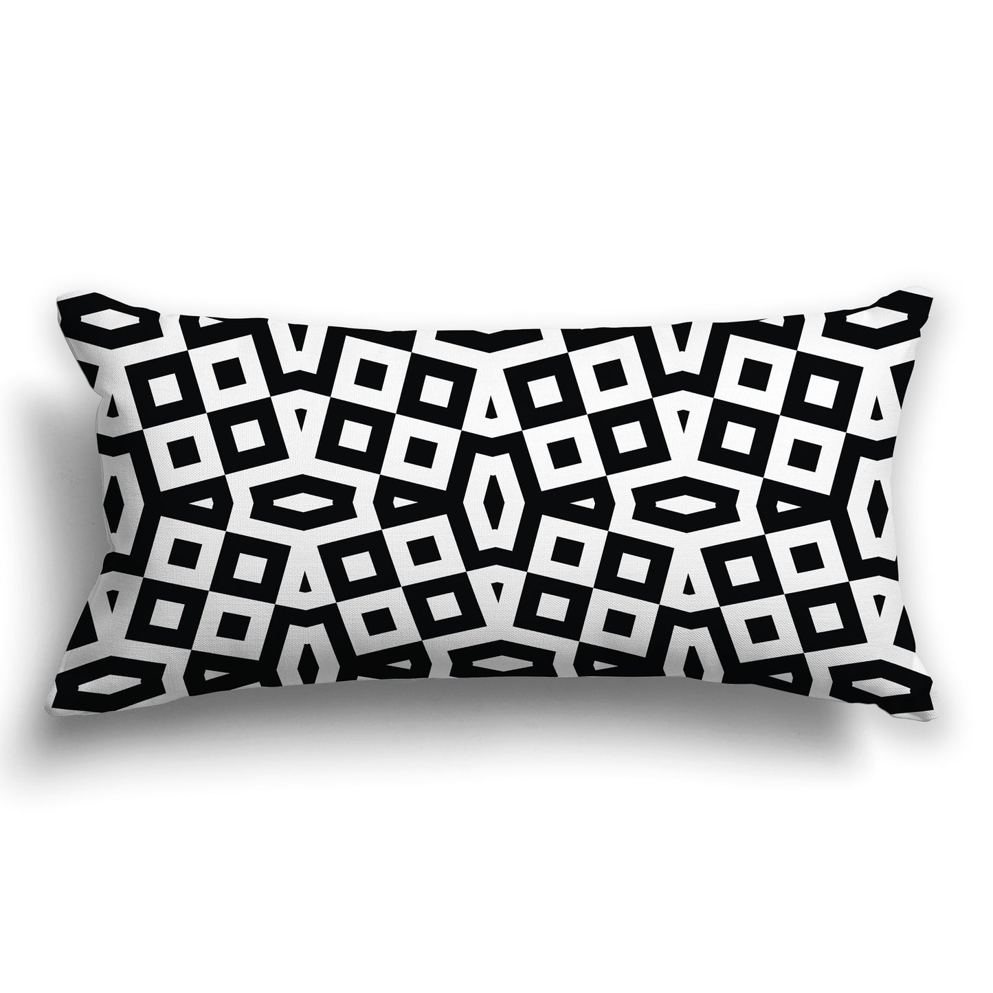 Throw Pillow with Black and White/Beige-white Geometric Pattern on Both Sides, CAPC-1012-171