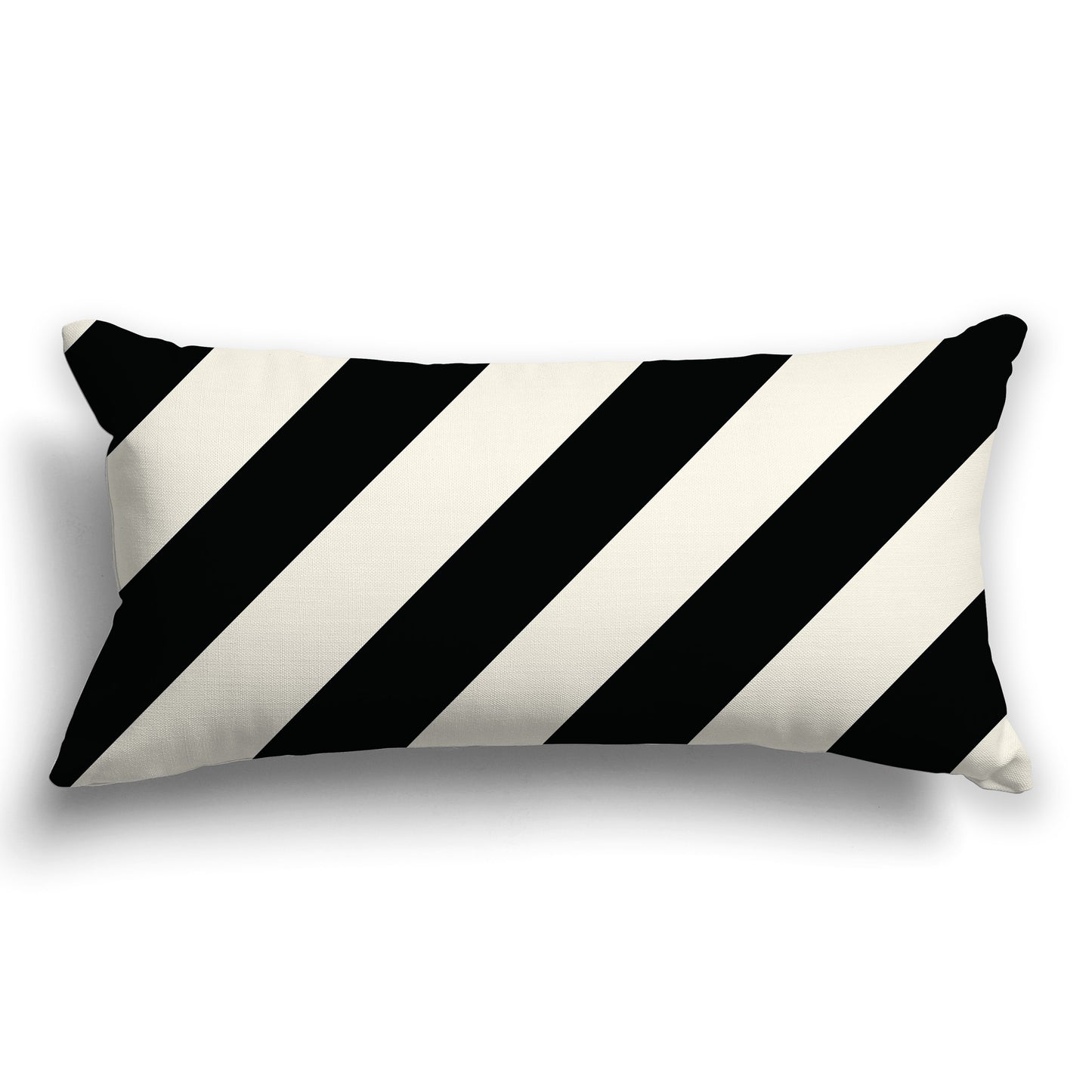 Pale Cream Throw Pillow with Black Diagonal Bars on Both Sides, CAPC-1013-031