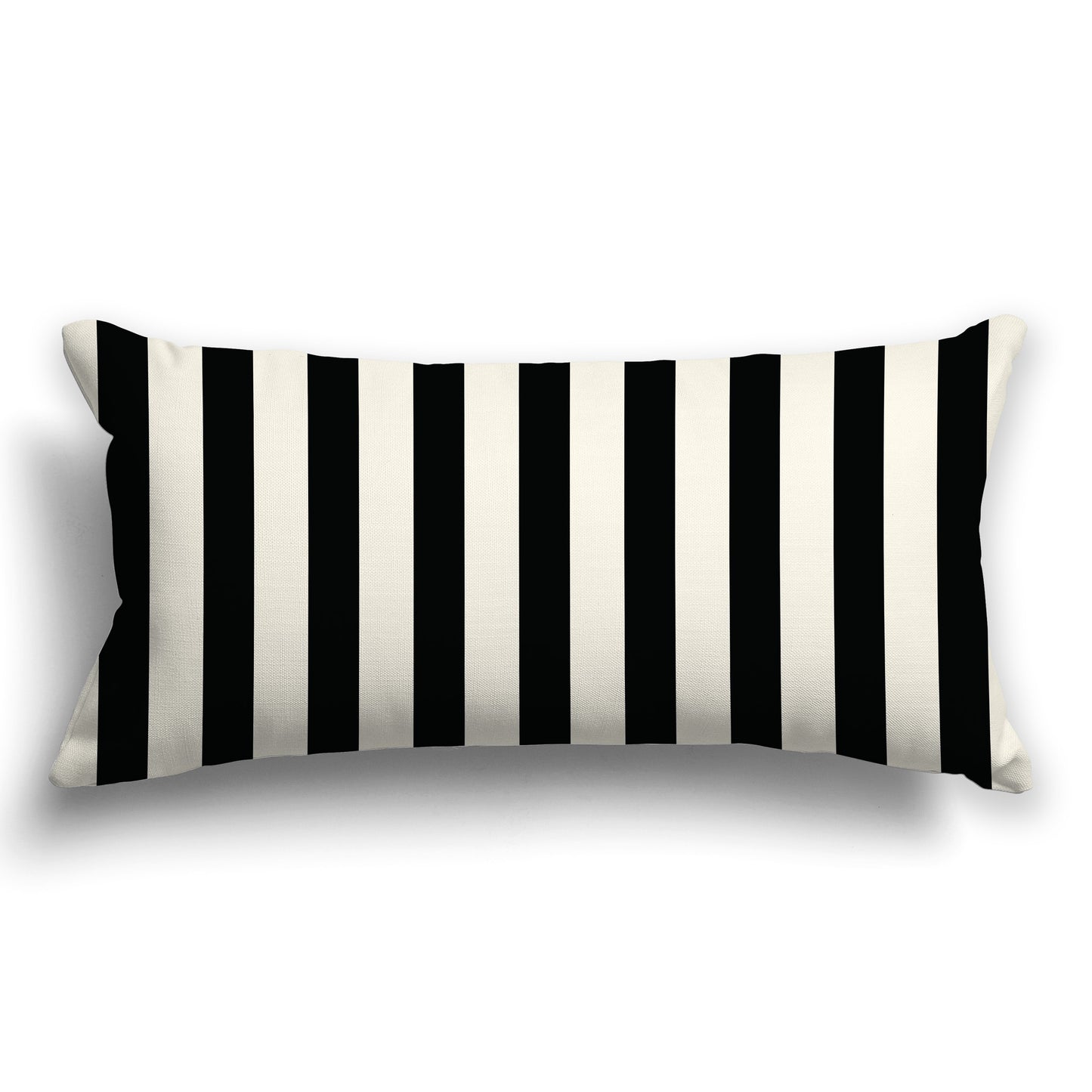 Pale Cream Throw Pillow with Black Bars on Front and Solid Pale Cream Back, CAPC-1013-051