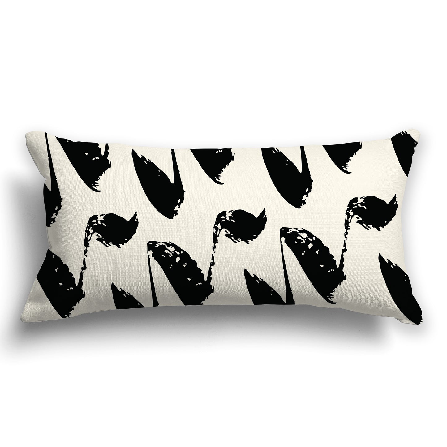 Pale Cream Throw Pillow with Black Squiggle Pattern on Both Sides, CAPC-1013-081