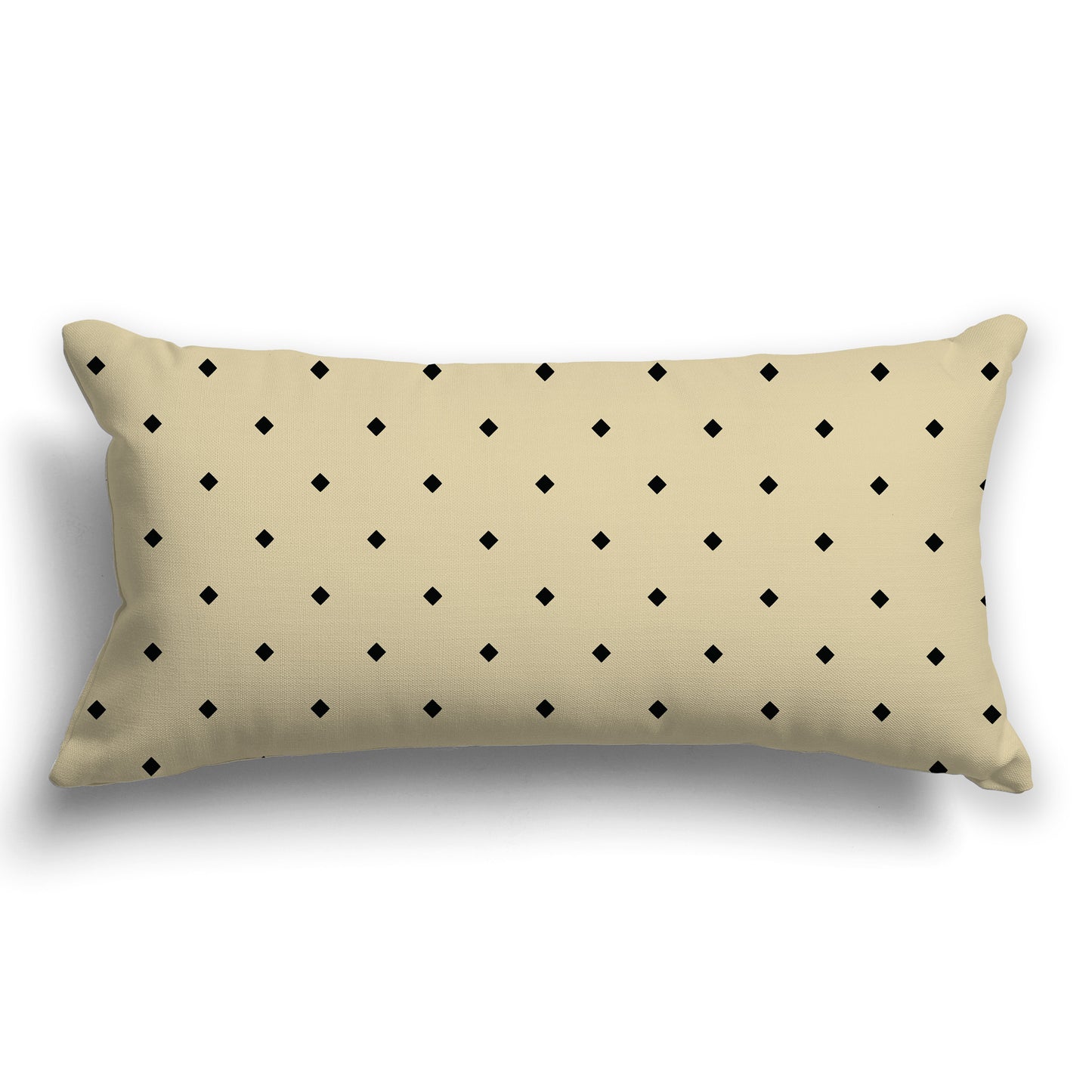 Tan Throw Pillow with Black Diamond Pattern on Front and Solid Tan Back, CAPC-1014-101
