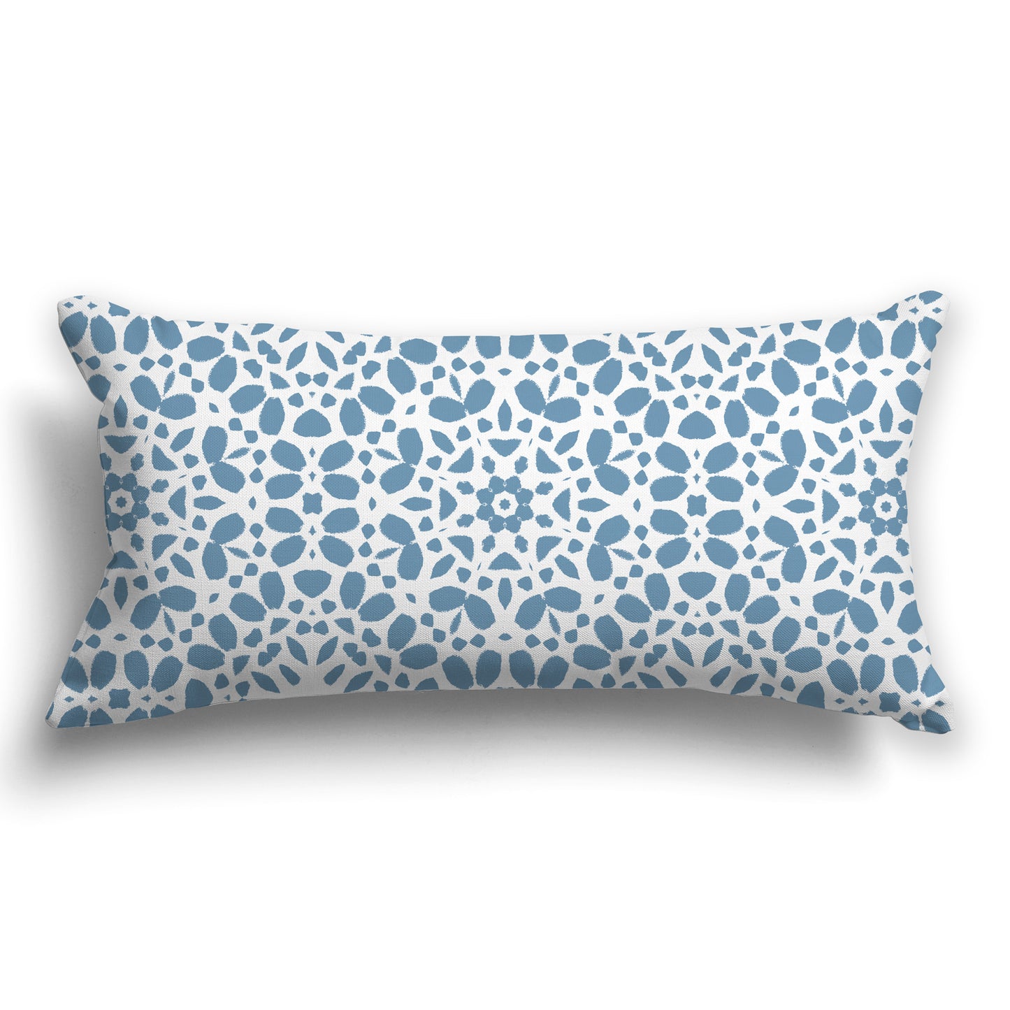 White/Beige-white Throw Pillow with Fine Medium-blue Circular Pattern on Both Sides, CAPC-1021-191