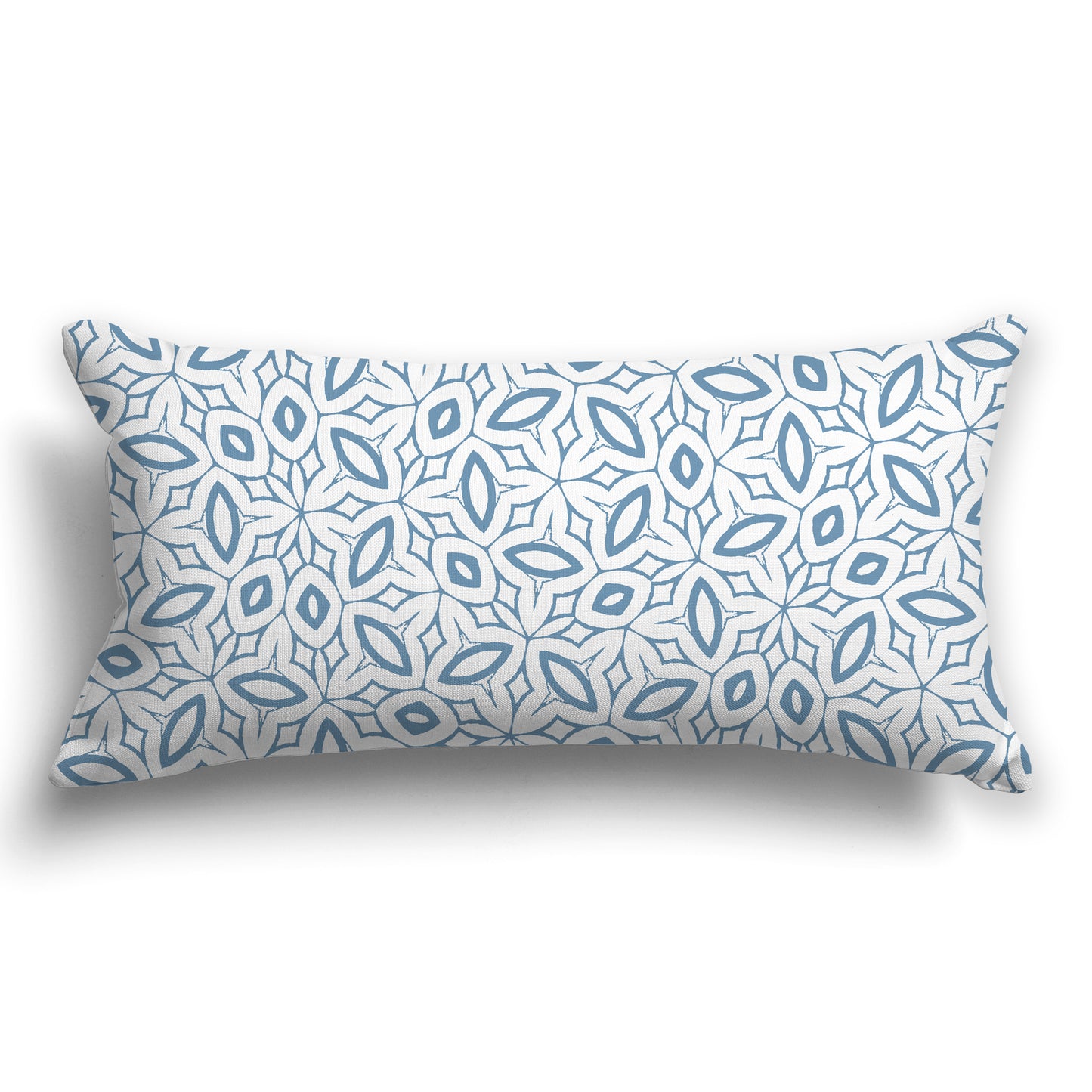 White/Beige-white Throw Pillow with Medium-blue Elliptical Pattern Pattern on Both Sides, CAPC-1021-222