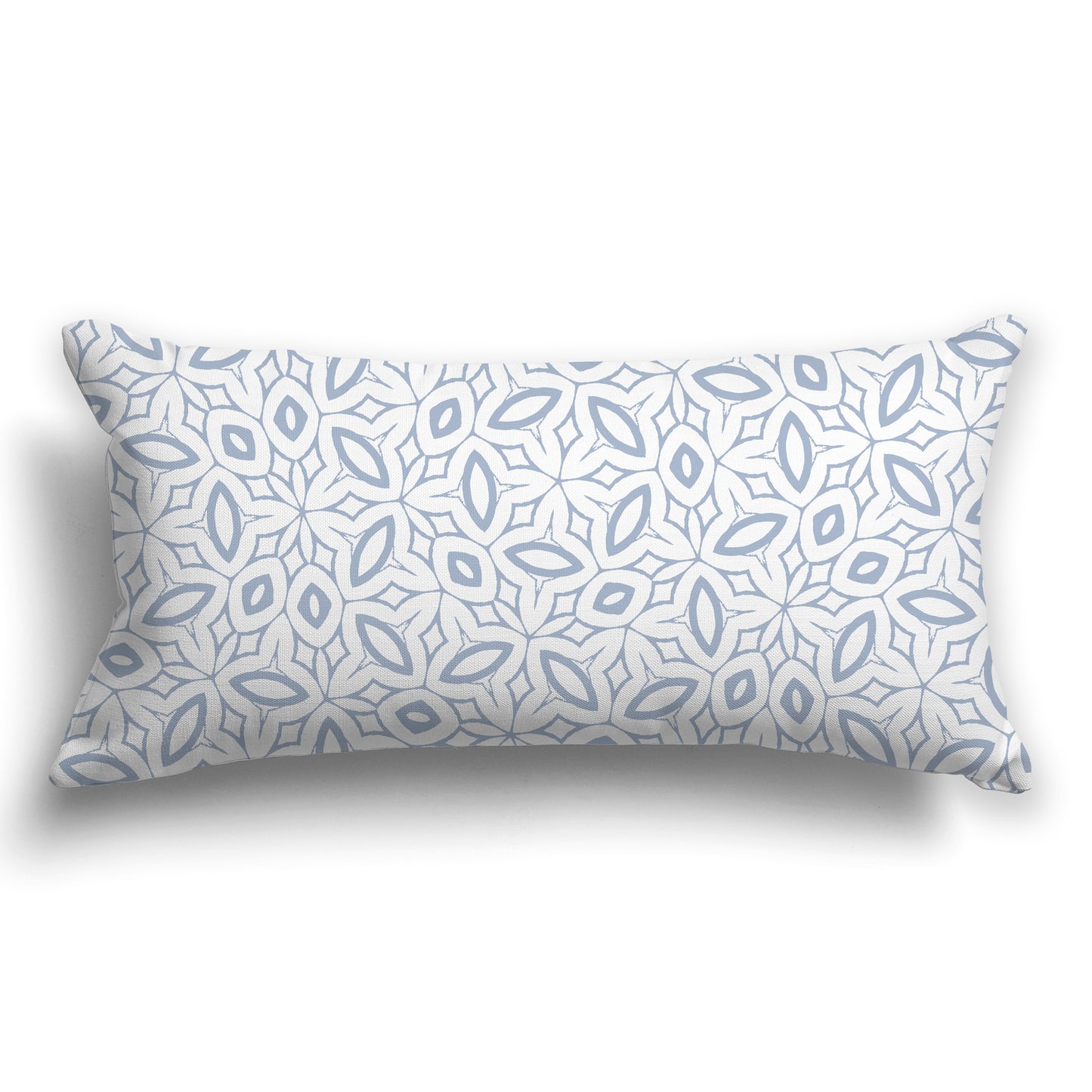 White/Beige-white Throw Pillow with Blue-grey Leaf-life Pattern on Both Sides, CAPC-1022-221