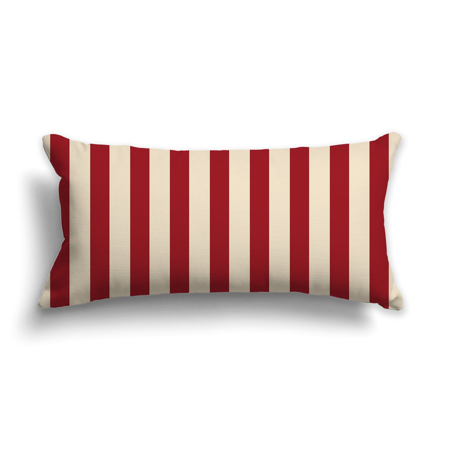 Beige Throw Pillow with Red Bars on Front and Beige Back, CAPC-1031-051