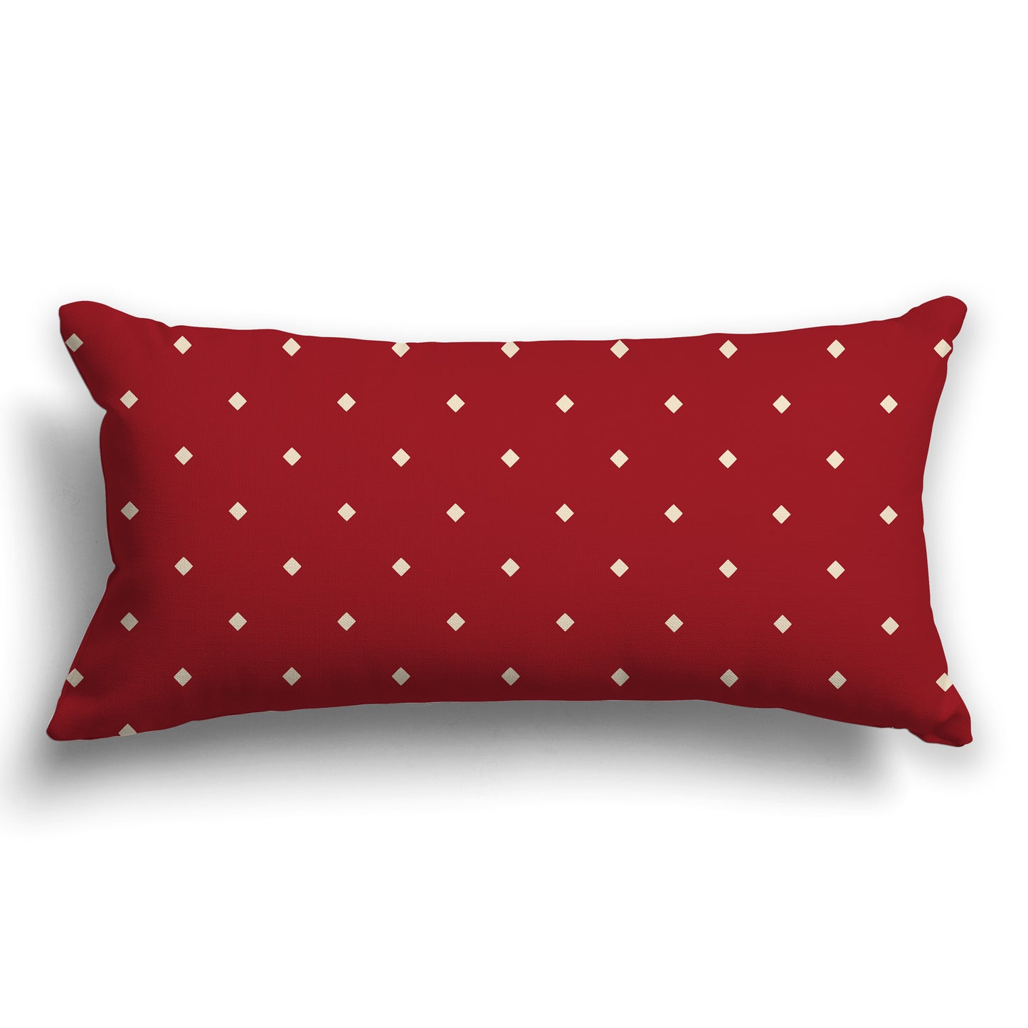 Red Throw Pillow with Beige Diamond Pattern on Front and Solid Red Back, CAPC-1031-102