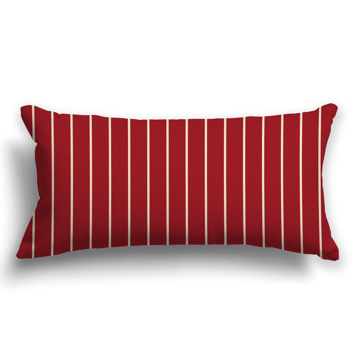 Red Throw Pillow with Fine Beige Vertical Stripes on Front, CAPC-1031-151