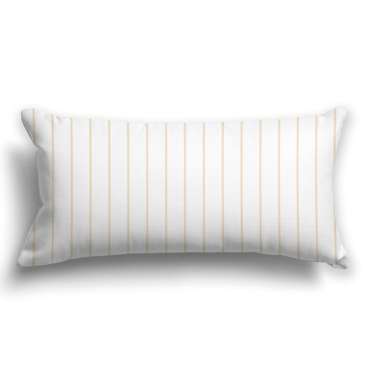 White/Beige-white Throw Pillow with Fine Beige Vertical Stripes on Front, CAPC-1032-151