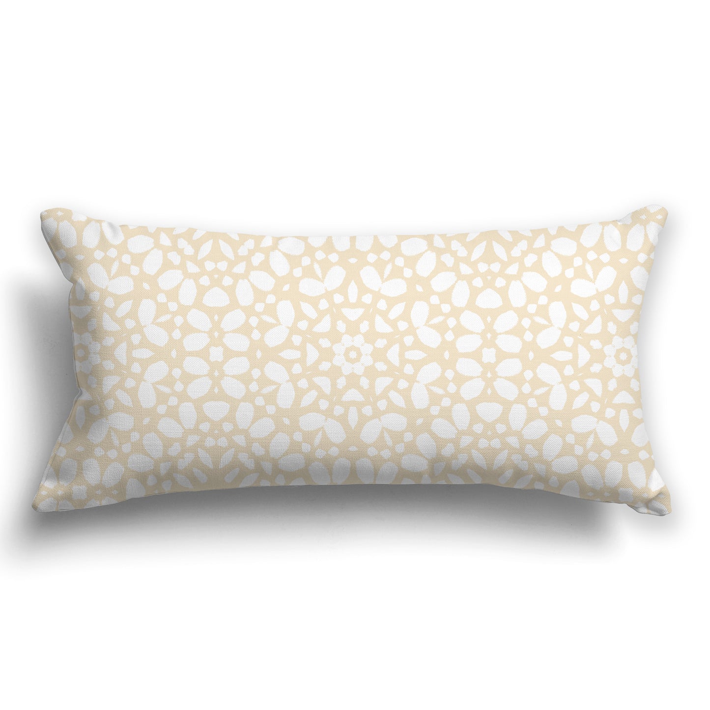 Beige Throw Pillow with Fine White/Beige-white Circular Pattern on Both Sides, CAPC-1032-192