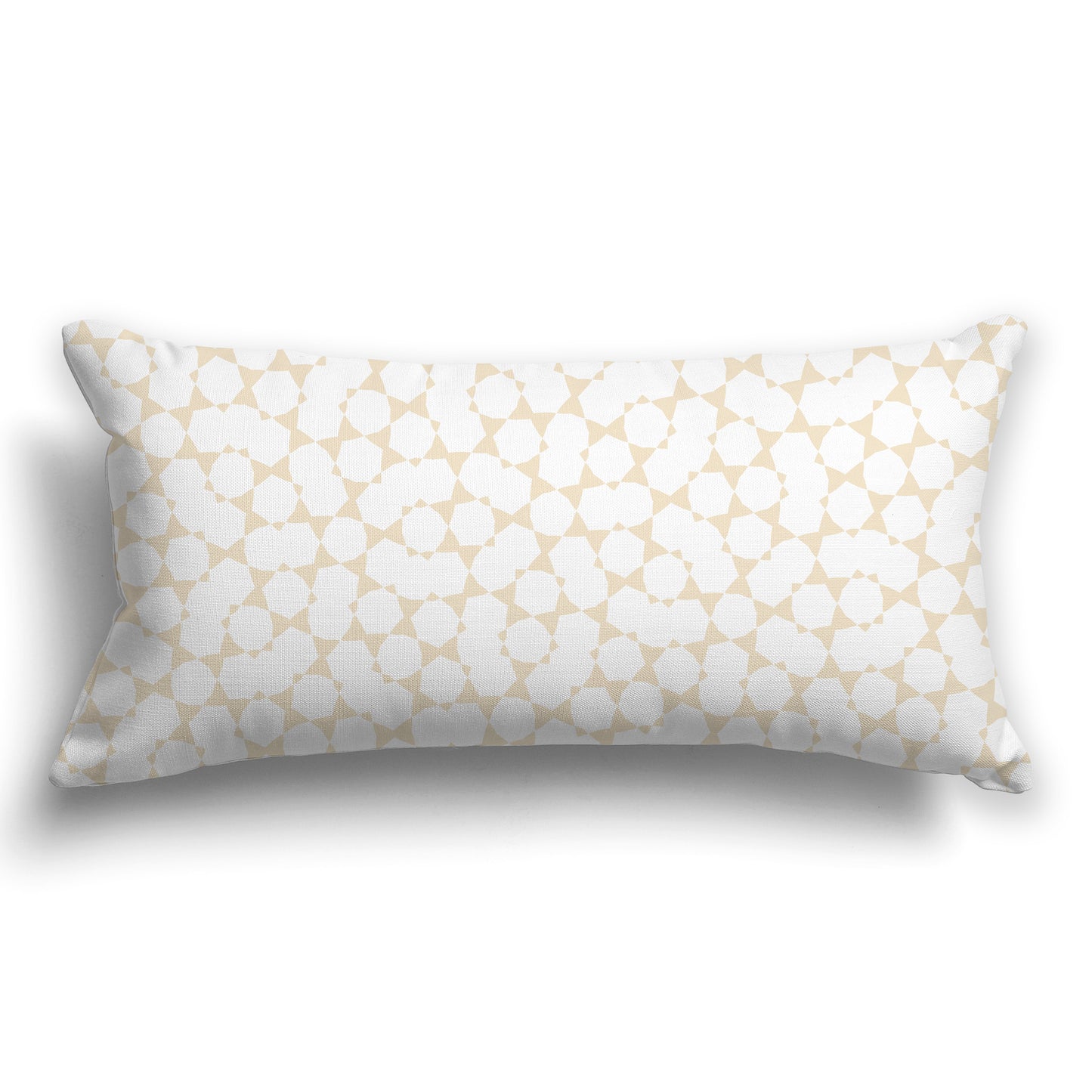 White/Beige-white Throw Pillow with Beige Geometric Pattern on Both Sides, CAPC-1032-202