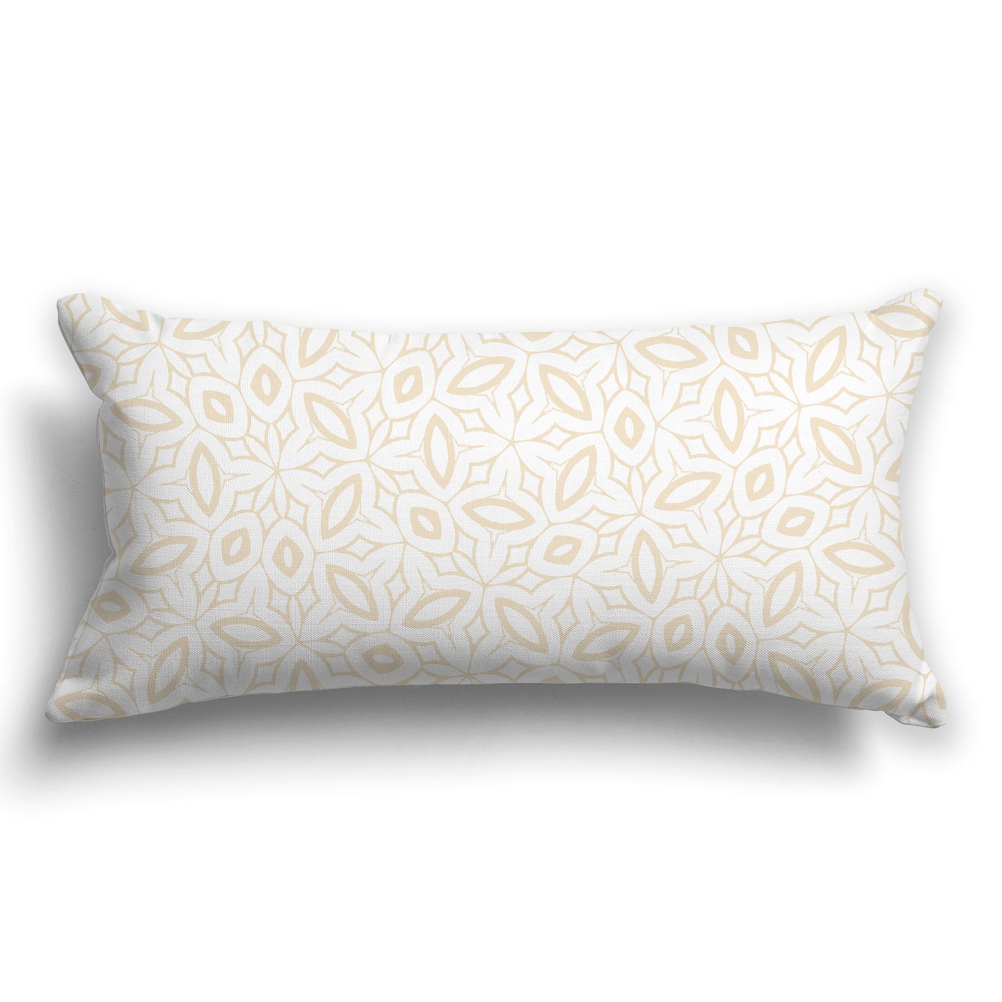 White/Beige-white Throw Pillow with Beige Elliptical Pattern on Both Sides, CAPC-1032-222