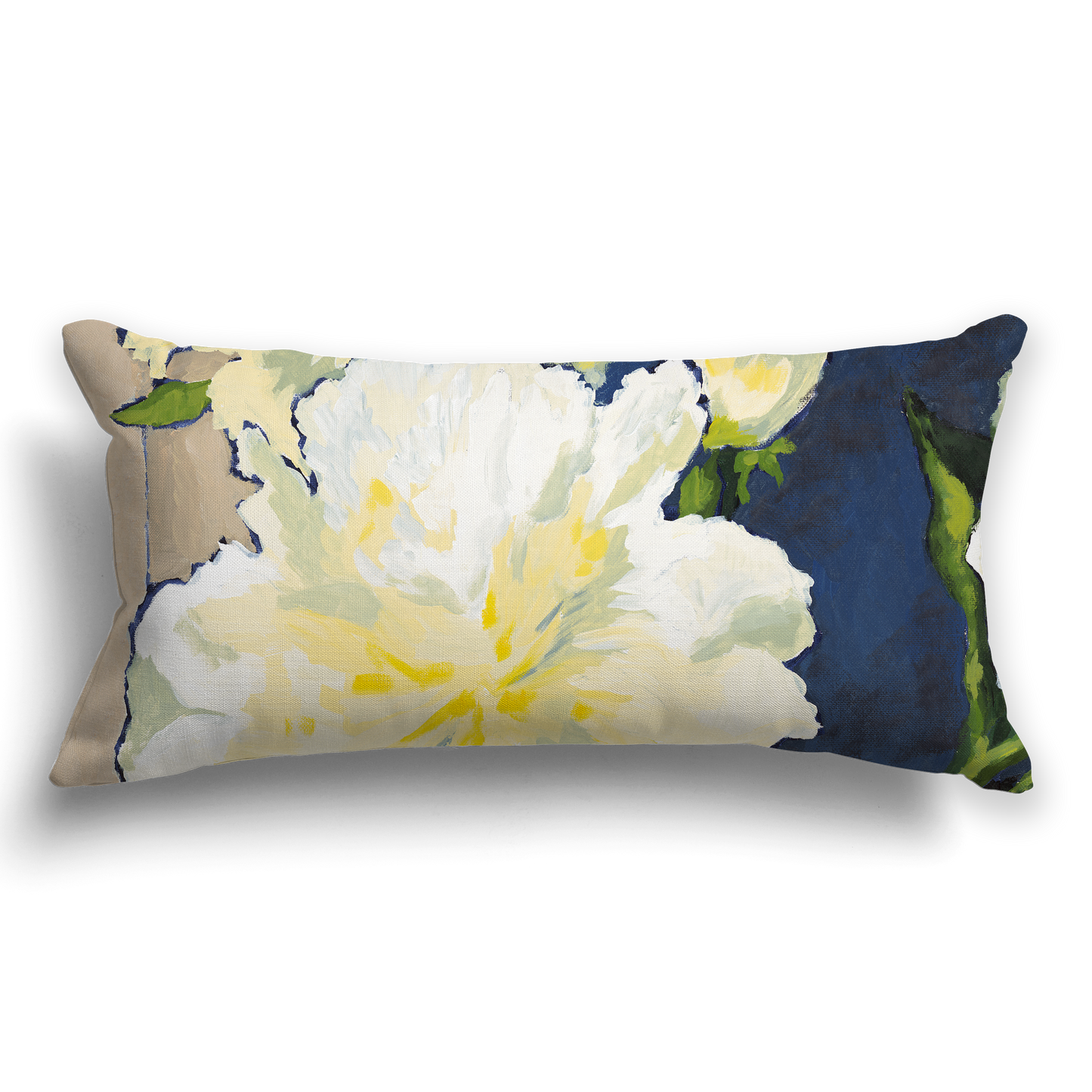 White Peonies Fine Art Cushion Cover, CAPC-1050-1, 61 x 30 cm, 24 x 12 inches