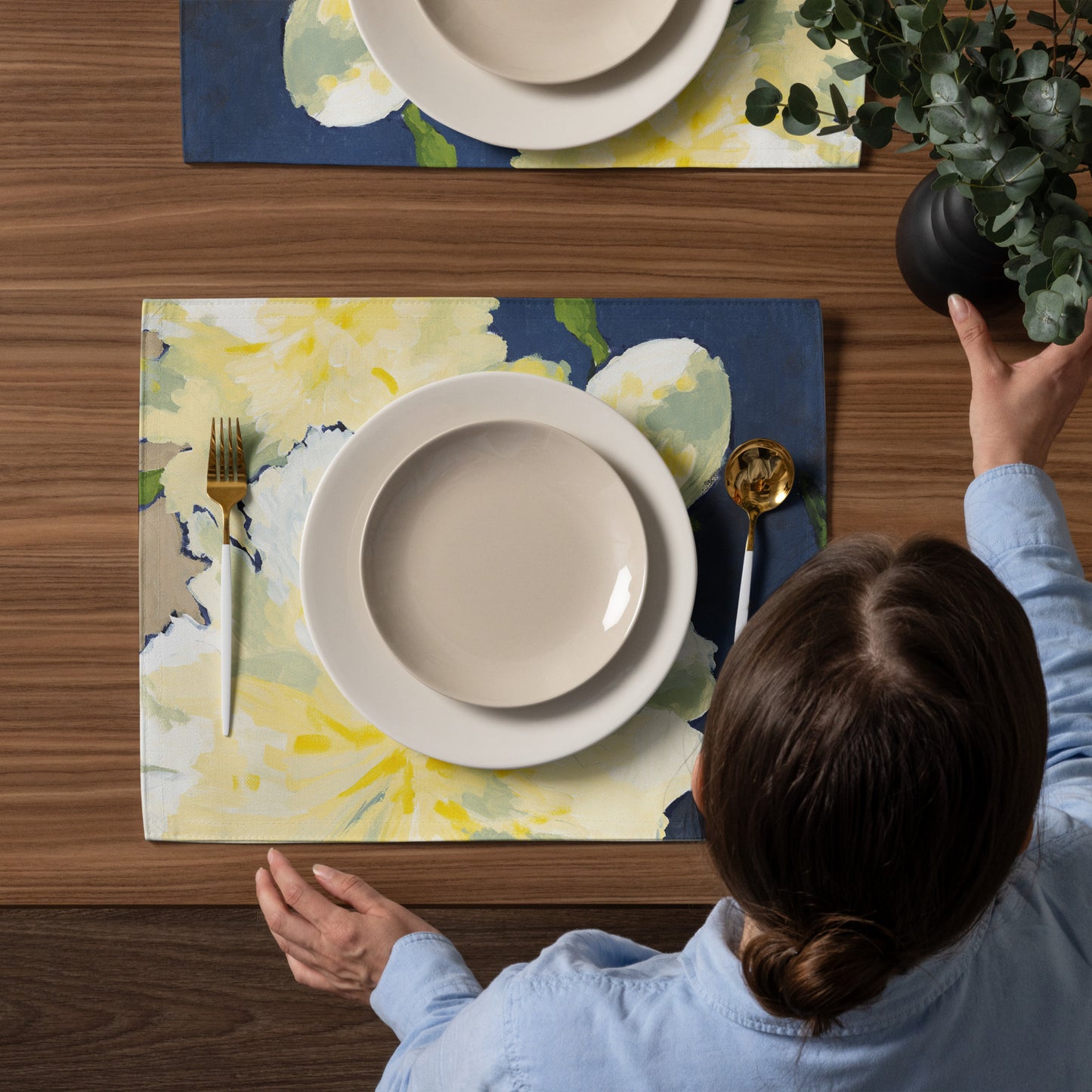 Placemat Set with Hand-painted Floral Print | CABF-1050