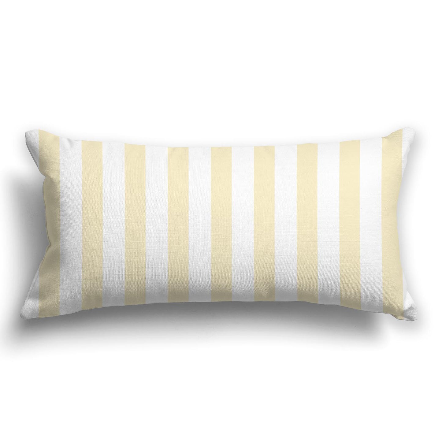White/Beige-white Throw Pillow with Pale Yellow Bars on Front, CAPC-1051-051