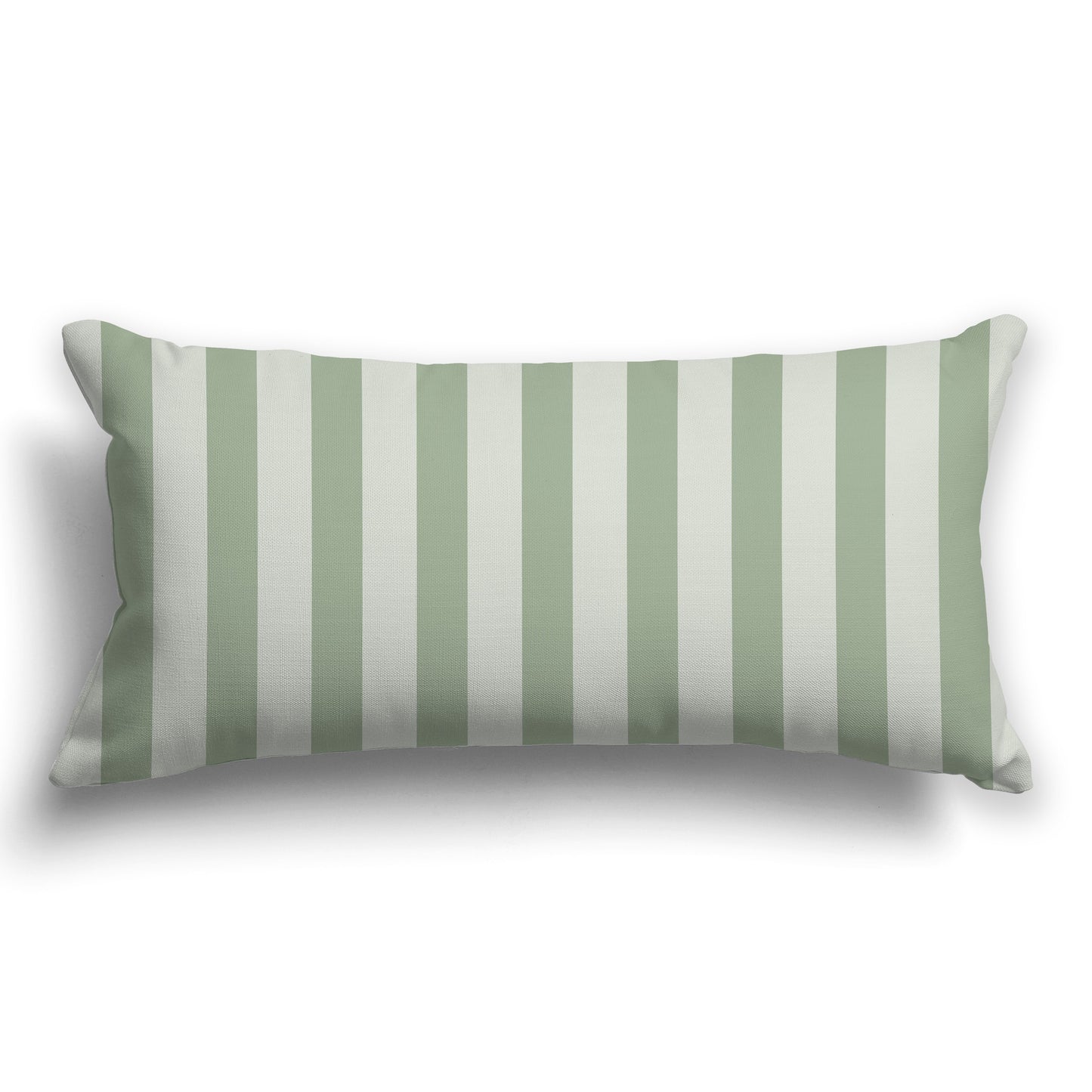 Throw Pillow with Two-tone Green Vertical Bars on Front and Solid Pale Green Back, CAPC-1052-051