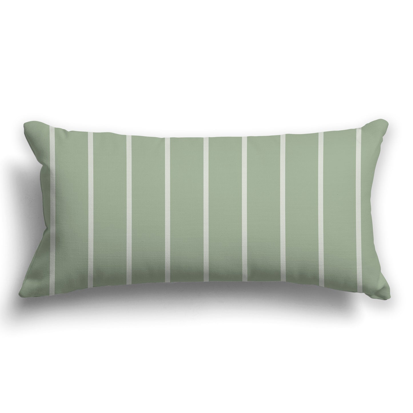 Throw Pillow with Two-tone Green Vertical Stripes and Solid Pale Green Back, CAPC-1052-062