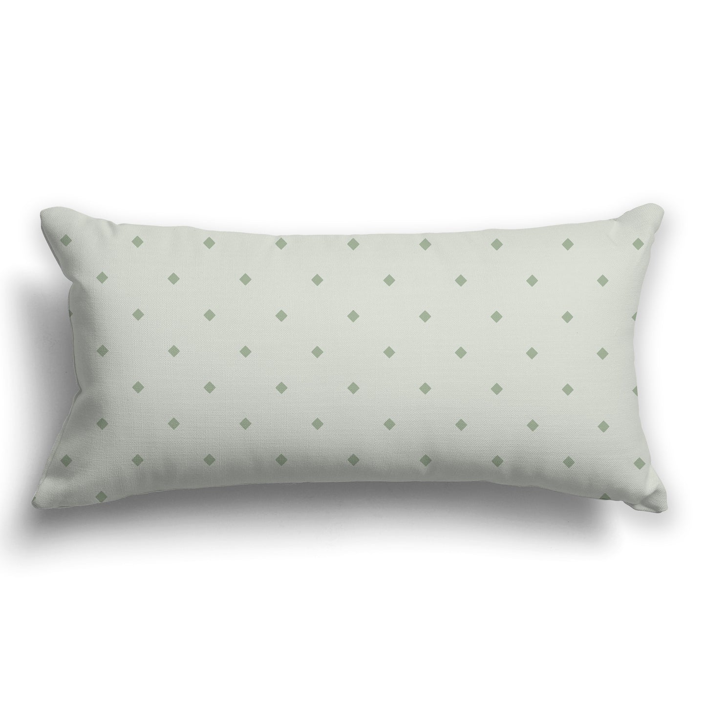 Pale Green Throw Pillow with Green Diamond Pattern on Front and Solid Pale Green Back, CAPC-1052-101