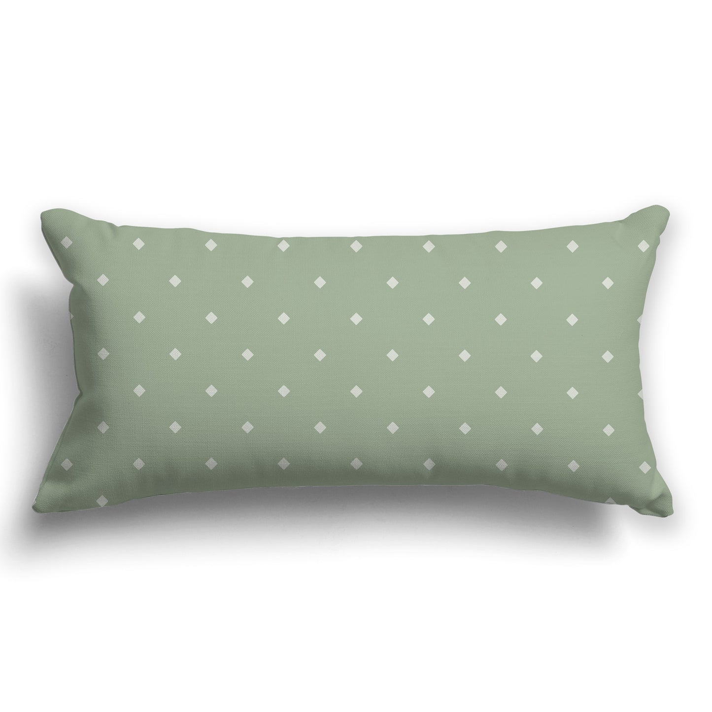 Green Throw Pillow with Pale Green Diamond Pattern on Front and Solid Green Back, CAPC-1052-102
