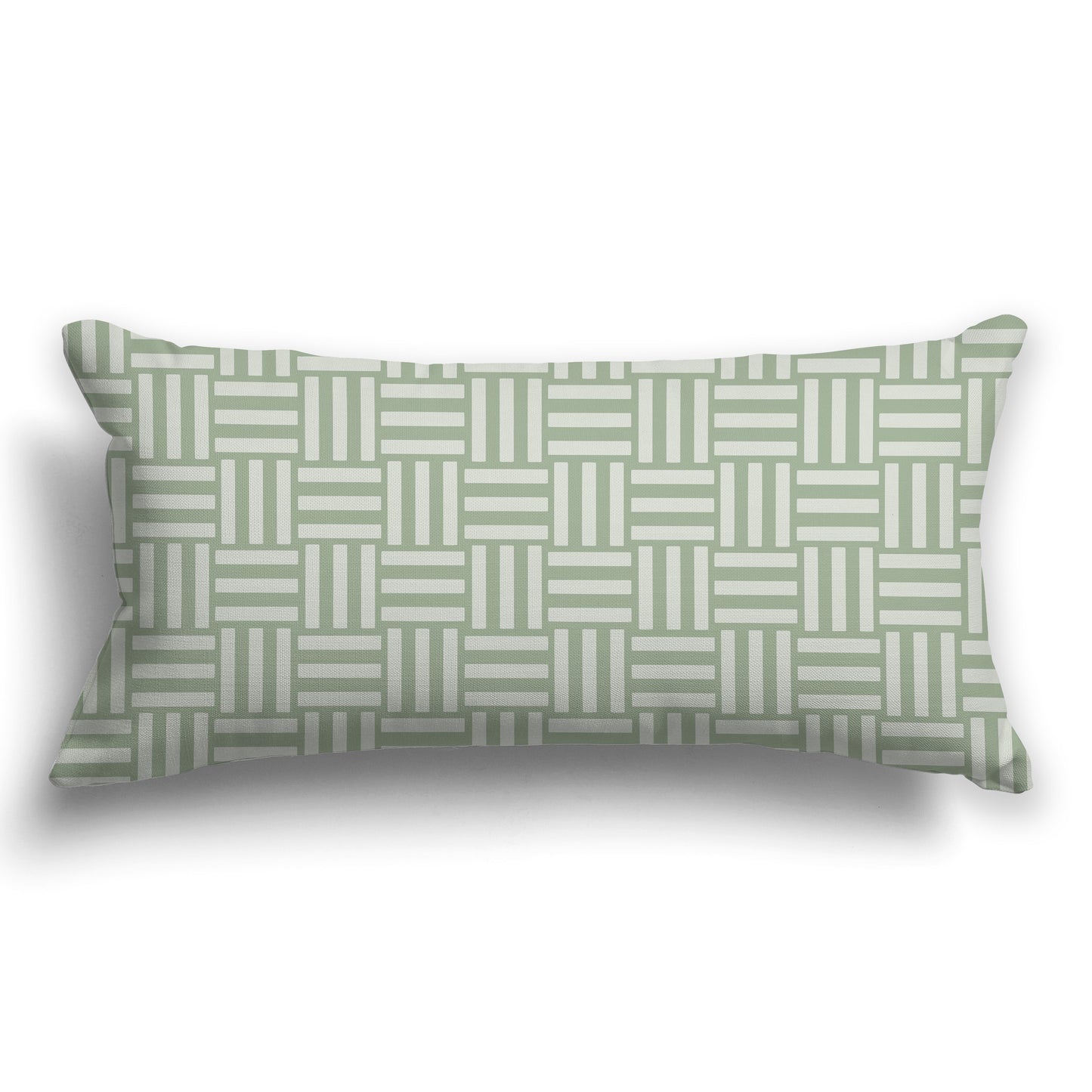 Throw Pillow with Two-tone Green Basket Weave Pattern on Both Sides, CAPC-1052-141
