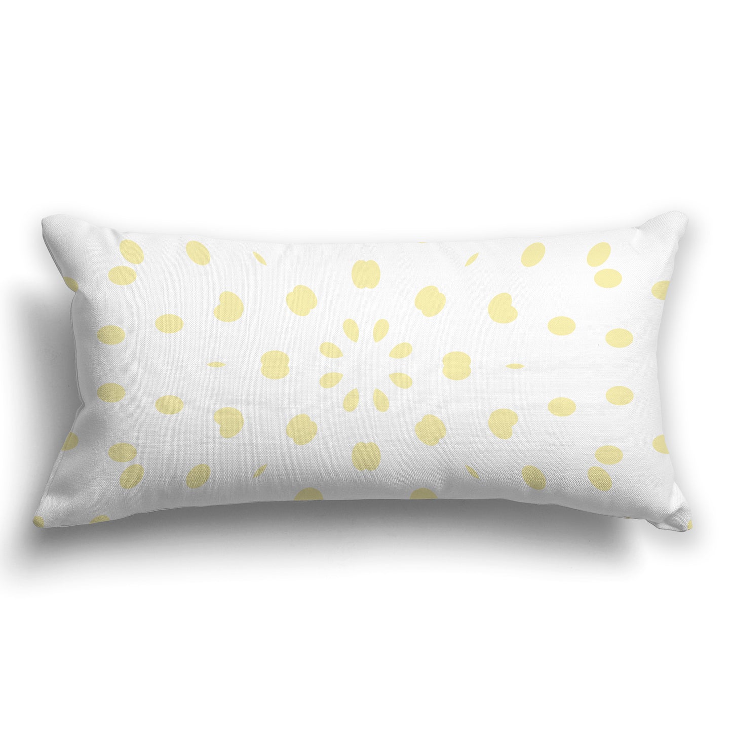 Throw Pillow with Yellow and White/Beige-white Circular Pattern on Both Sides, CAPC-1062-231