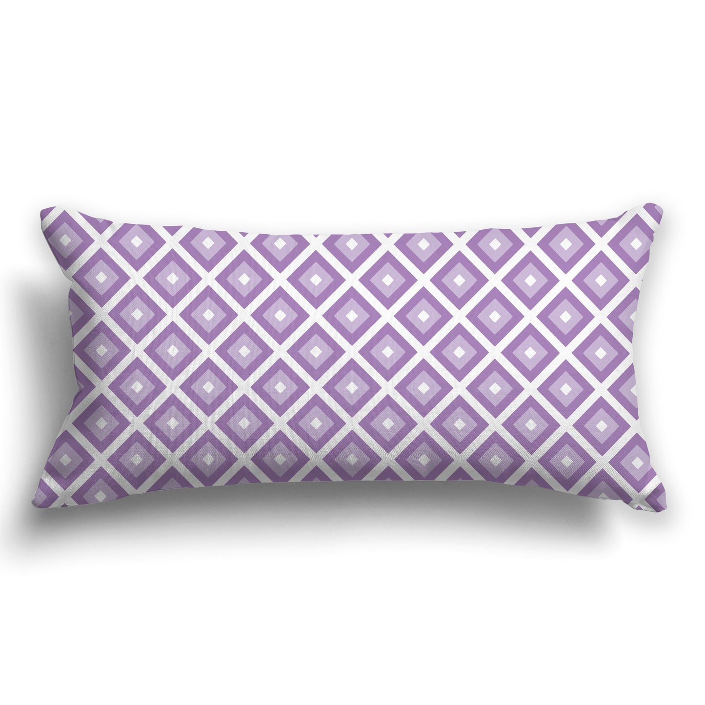 Throw Pillow with Two-tone Purple and White/Beige-white Radiating Squares on Both Sides, CAPC-1063-121