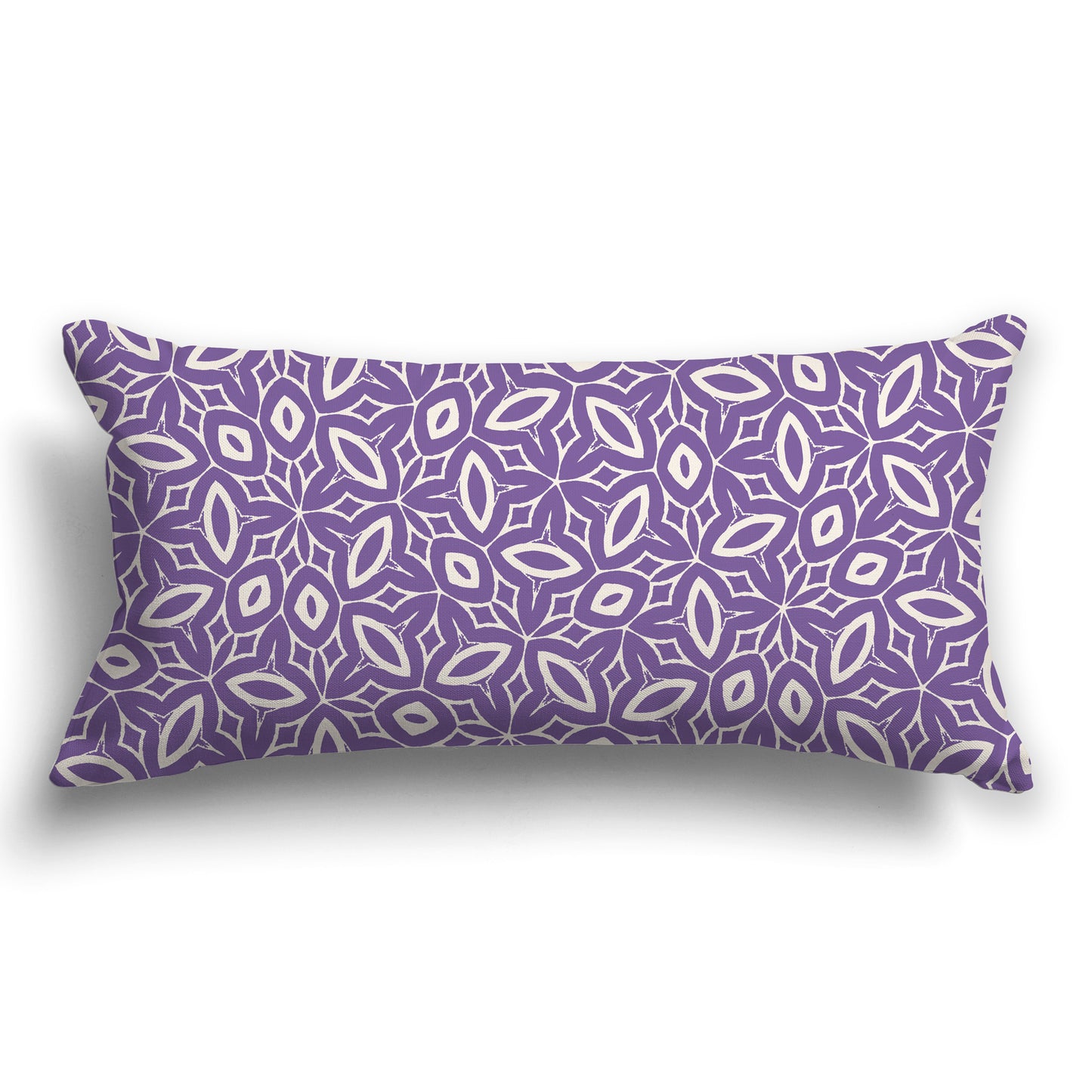 Purple Throw Pillow with Beige Leaf-life Pattern on Both Sides, CAPC-1071-222