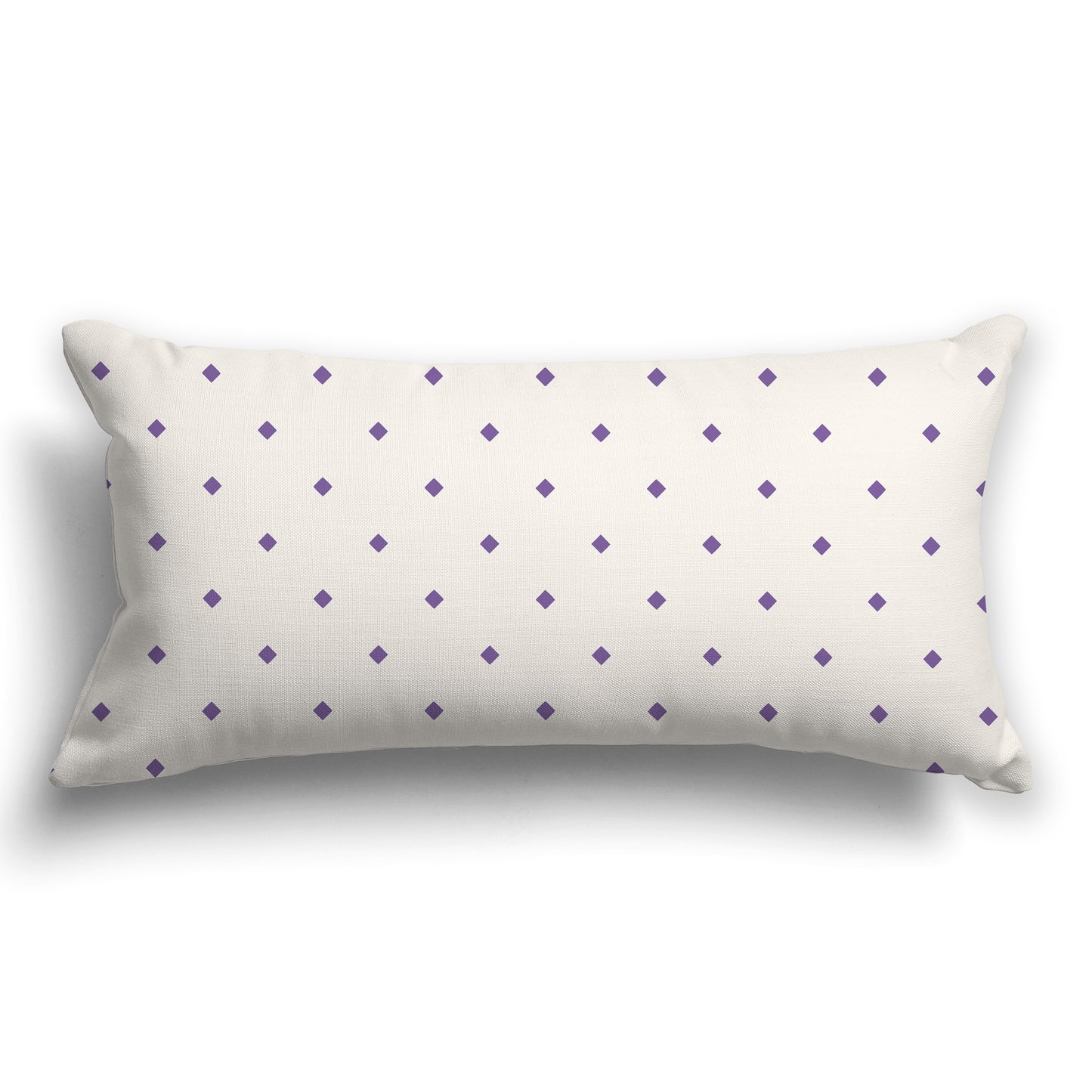 Beige Throw Pillow with Purple Diamond Pattern on Front and Solid Beige Back, CAPC-1072-101