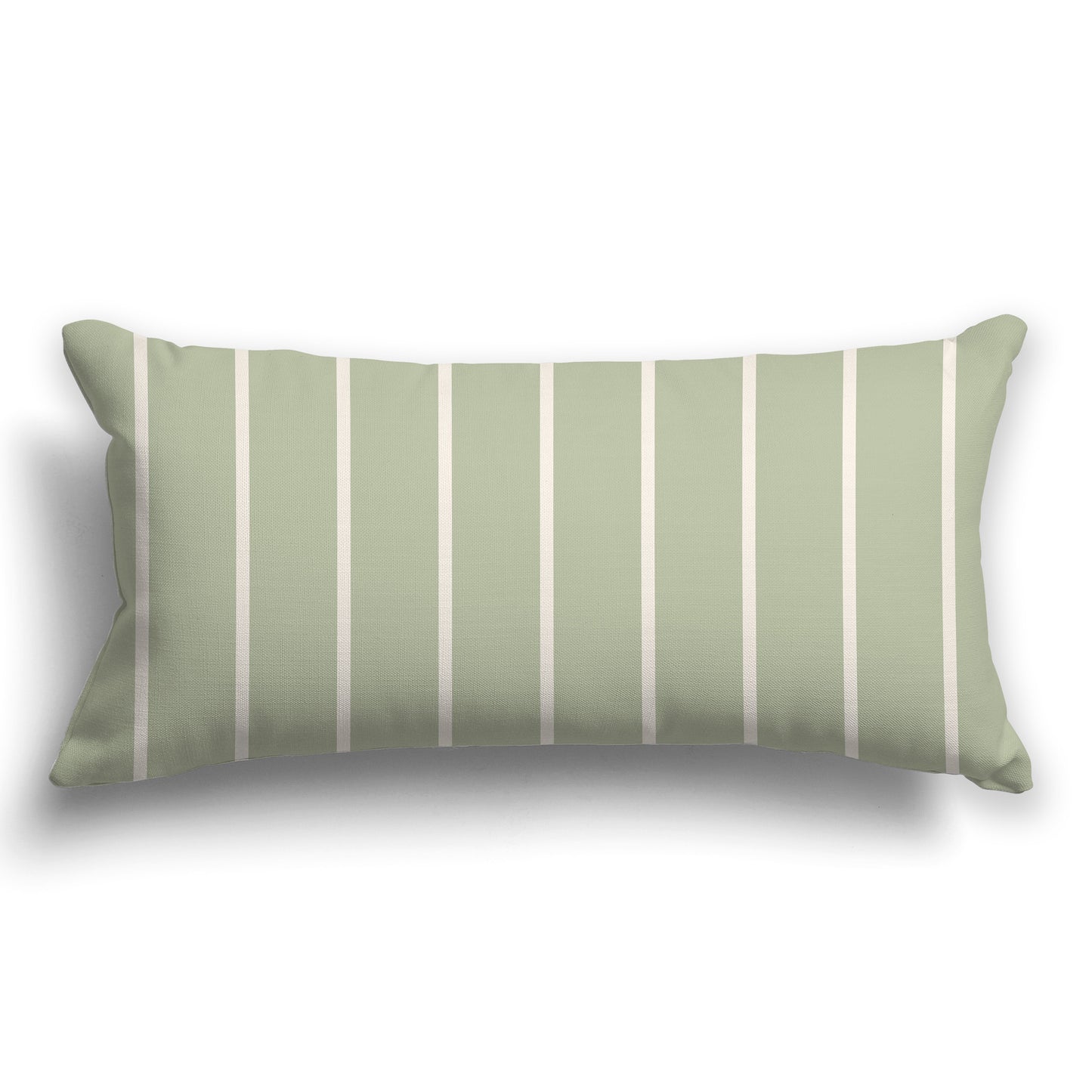 Green Throw Pillow with Thin Beige Stripes on Front and Solid Green Back, CAPC-1073-062