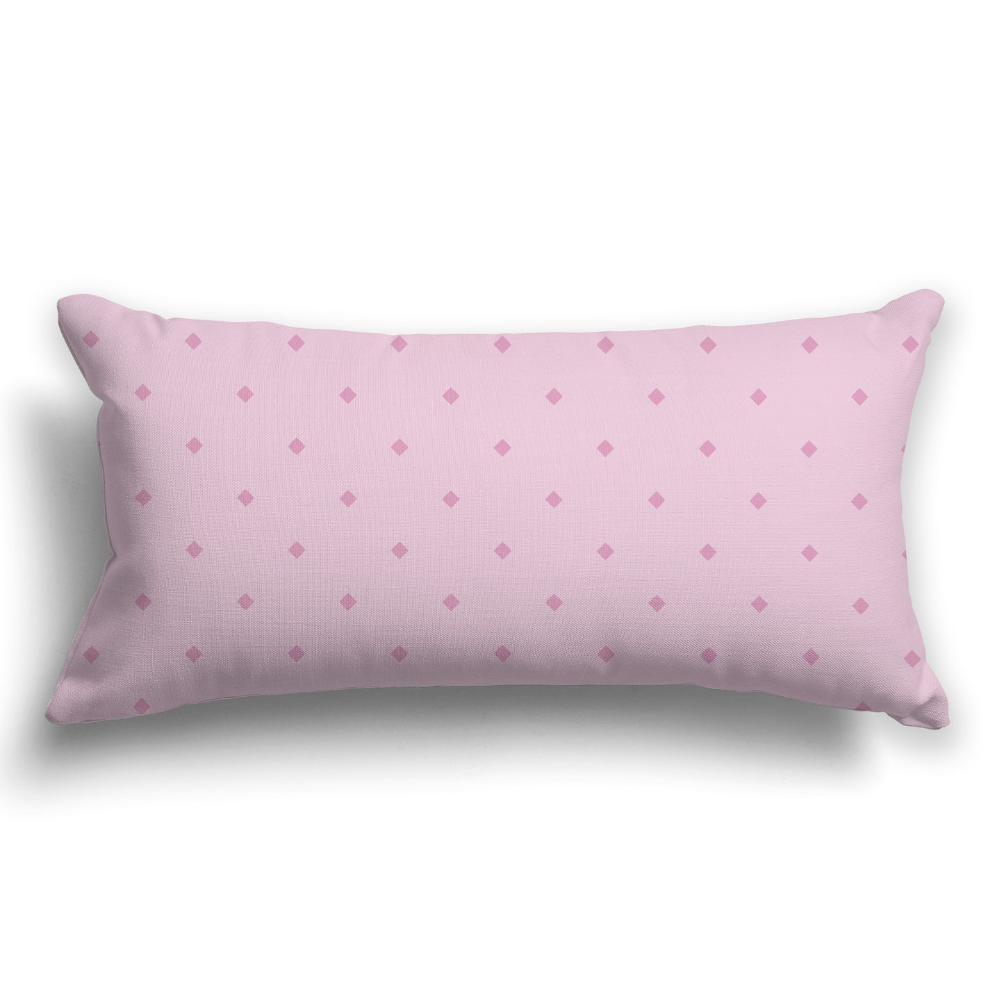 Pale Pink Throw Pillow with Pink Diamond Pattern on Front and Solid Pale Pink Back, CAPC-1081-101