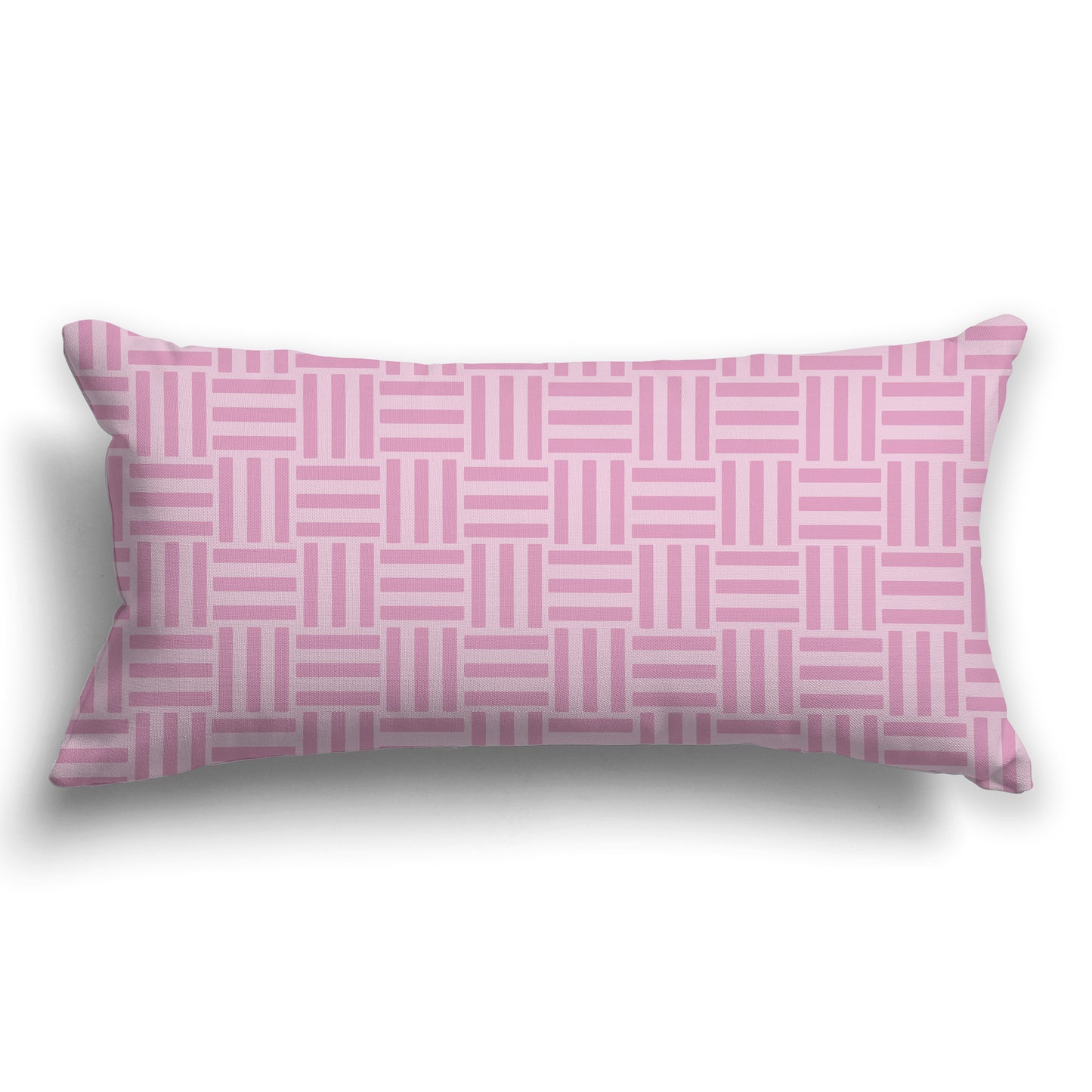 Throw Pillow with Two-tone Pink Basket Weave Pattern on Both Sides, CAPC-1081-141