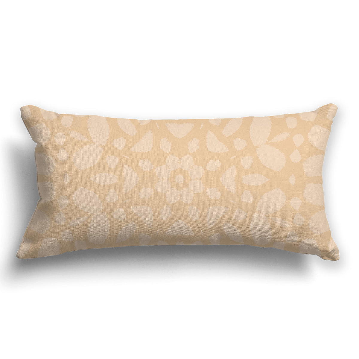 Throw Pillow with Circular Two-tone Tan Graphic on Both Sides | 61 x 30 cm / 24 x 12 inches