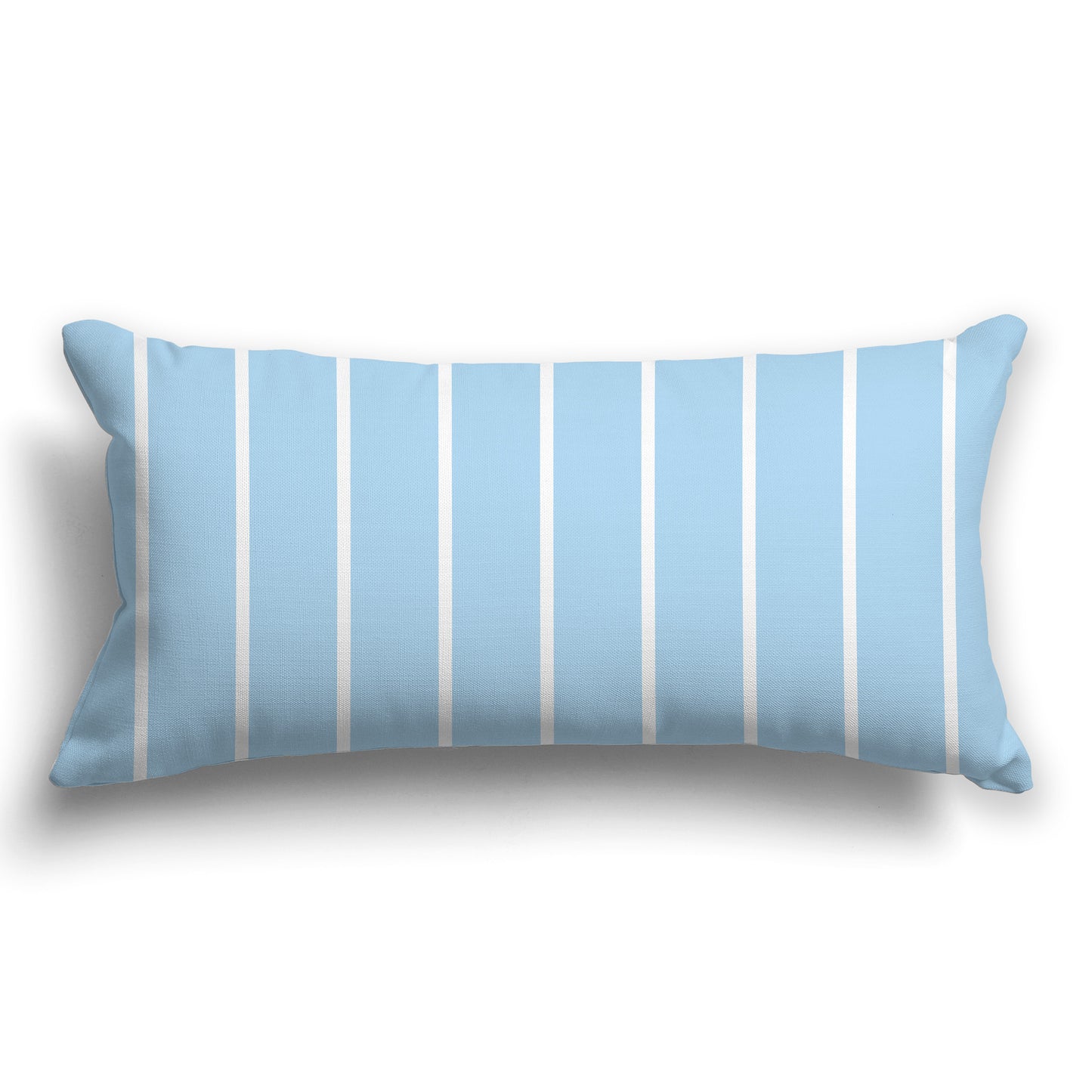 Light Blue Throw Pillow with Thin White/Beige-white Stripes on Front and Solid Light Blue Back, CAPC-1101-062