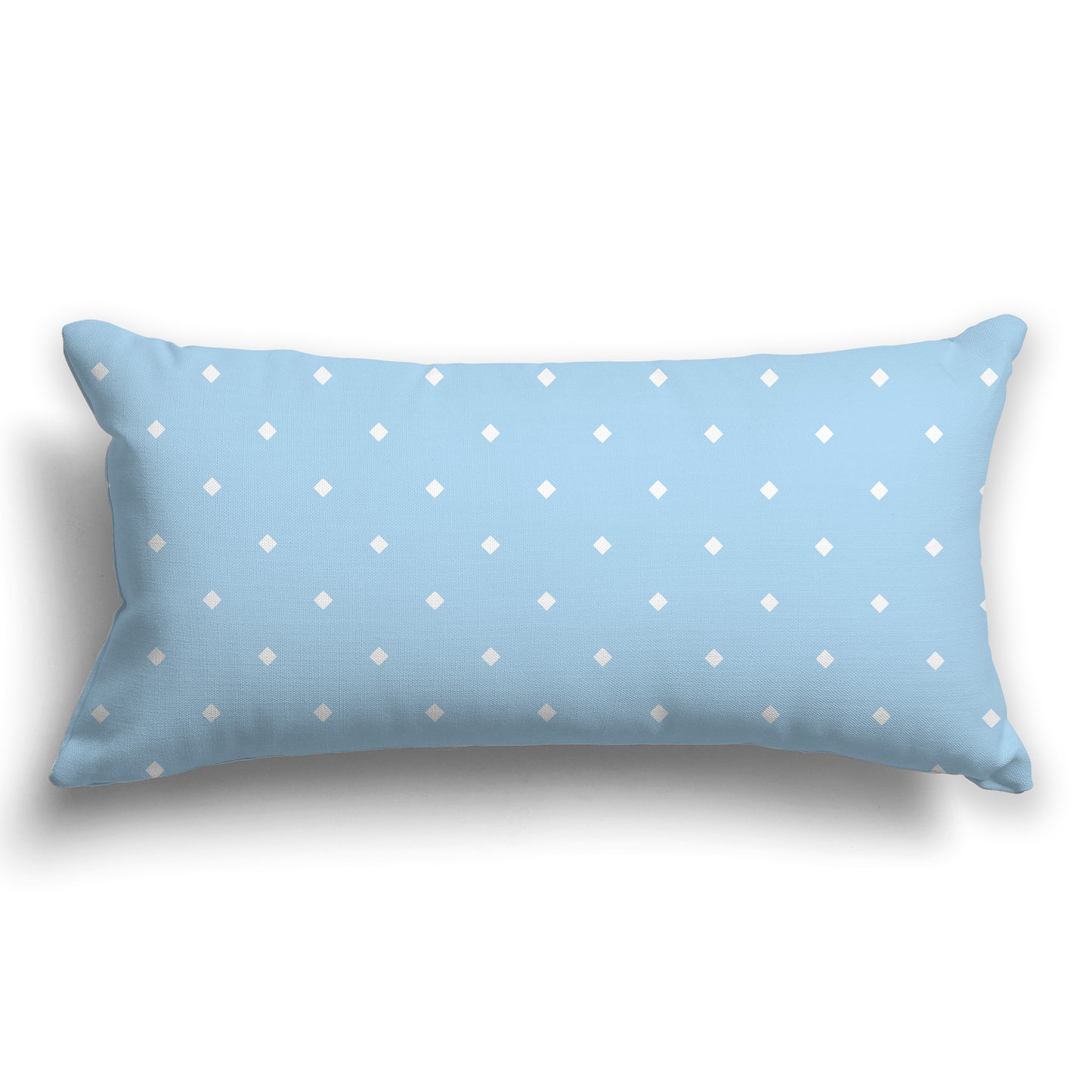 Light Blue Throw Pillow with White/Beige-white Diamond Pattern on Front, CAPC-1101-102