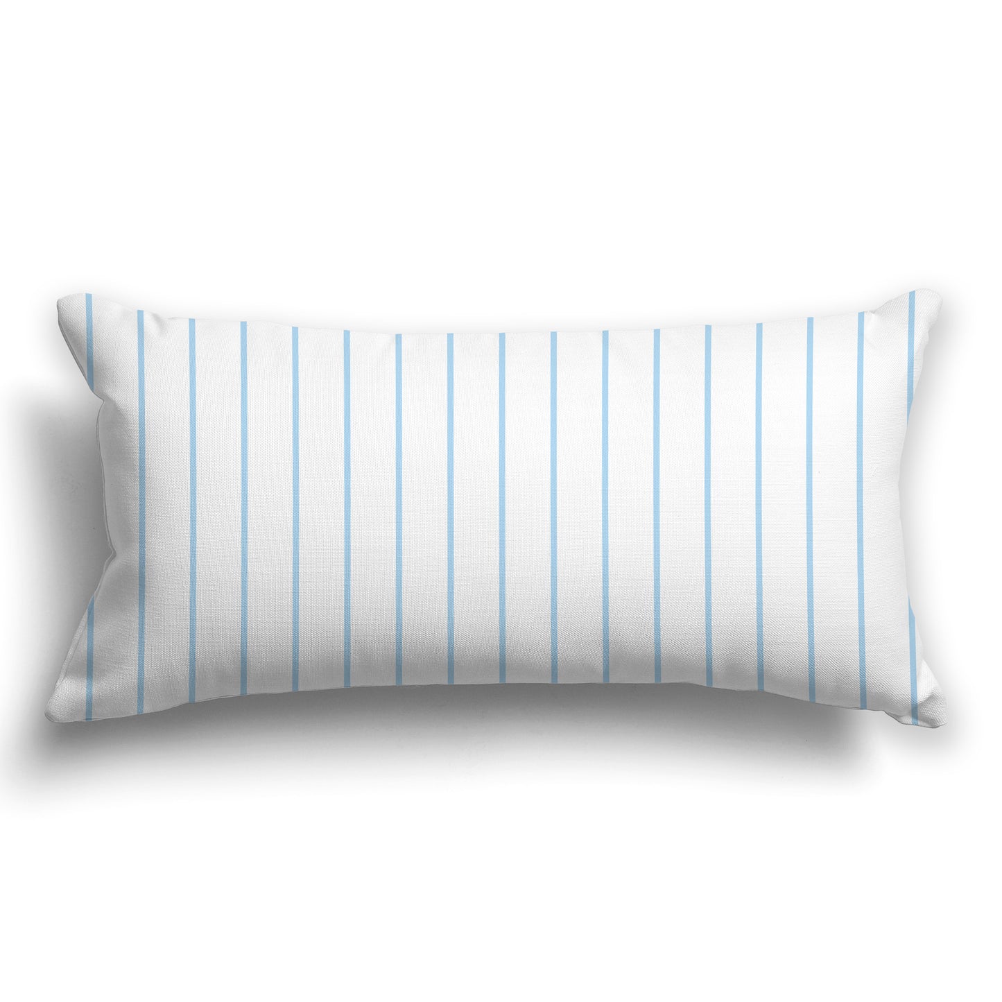 White/Beige-white Throw Pillow with Fine Light Blue Vertical Stripes on Front, CAPC-1101-151