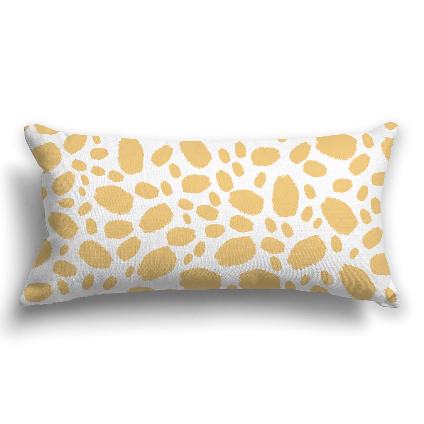 White/Beige-white Throw Pillow with Yellow-orange Paint Dabs on Both Sides, CAPC-1131-091