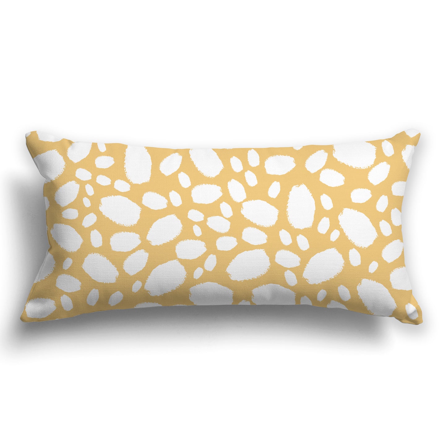 Yellow-orange Throw Pillow with White/Beige-white Paint Dabs on Both Sides, CAPC-1131-092