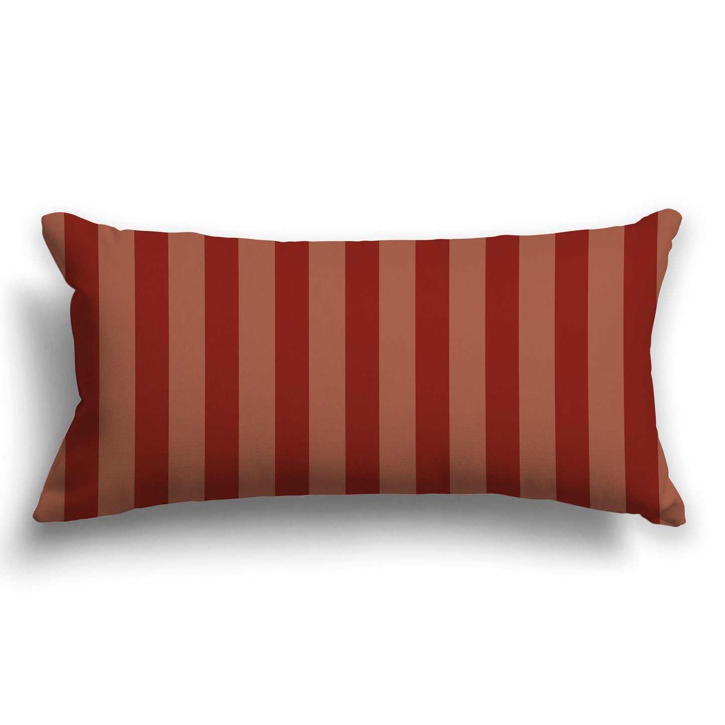 Throw Pillow with Thick Two-tone Rust-red Vertical Bars and Light Red-orange Back, CAPC-1133-051