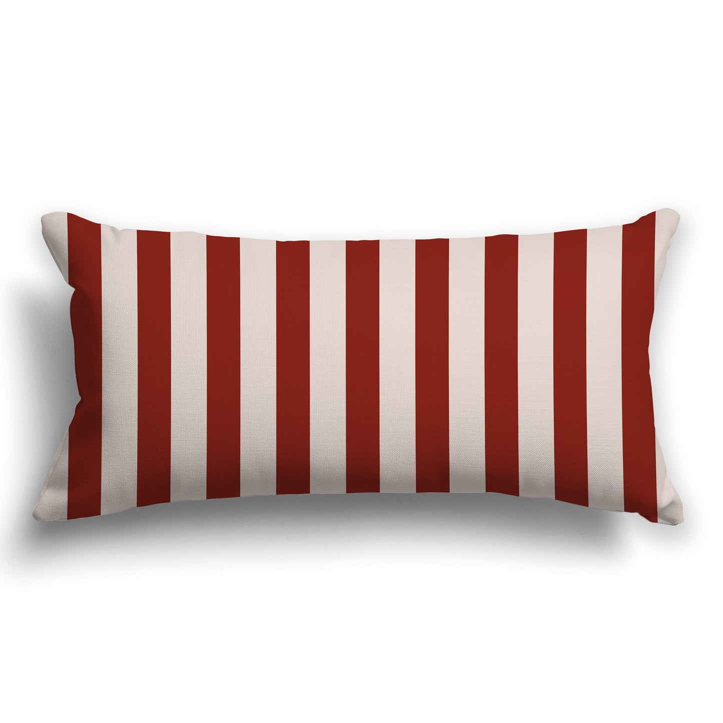 Throw Pillow with Thick Red-orange and Off-White/Beige-white Vertical Bars and Off-White/Beige-white Back, CAPC-1134-051