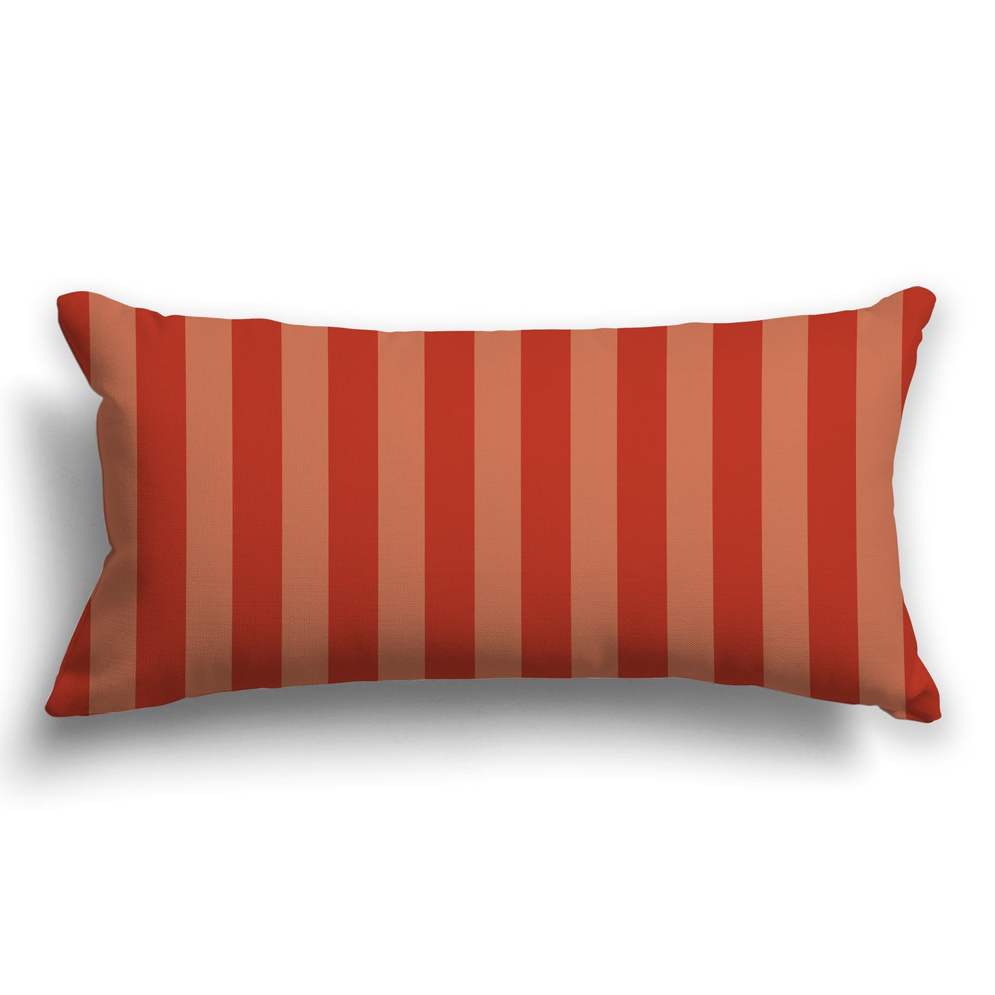 Throw Pillow with Thick Two-tone Red-orange Vertical Bars and Light Red-orange Back, CAPC-1135-051