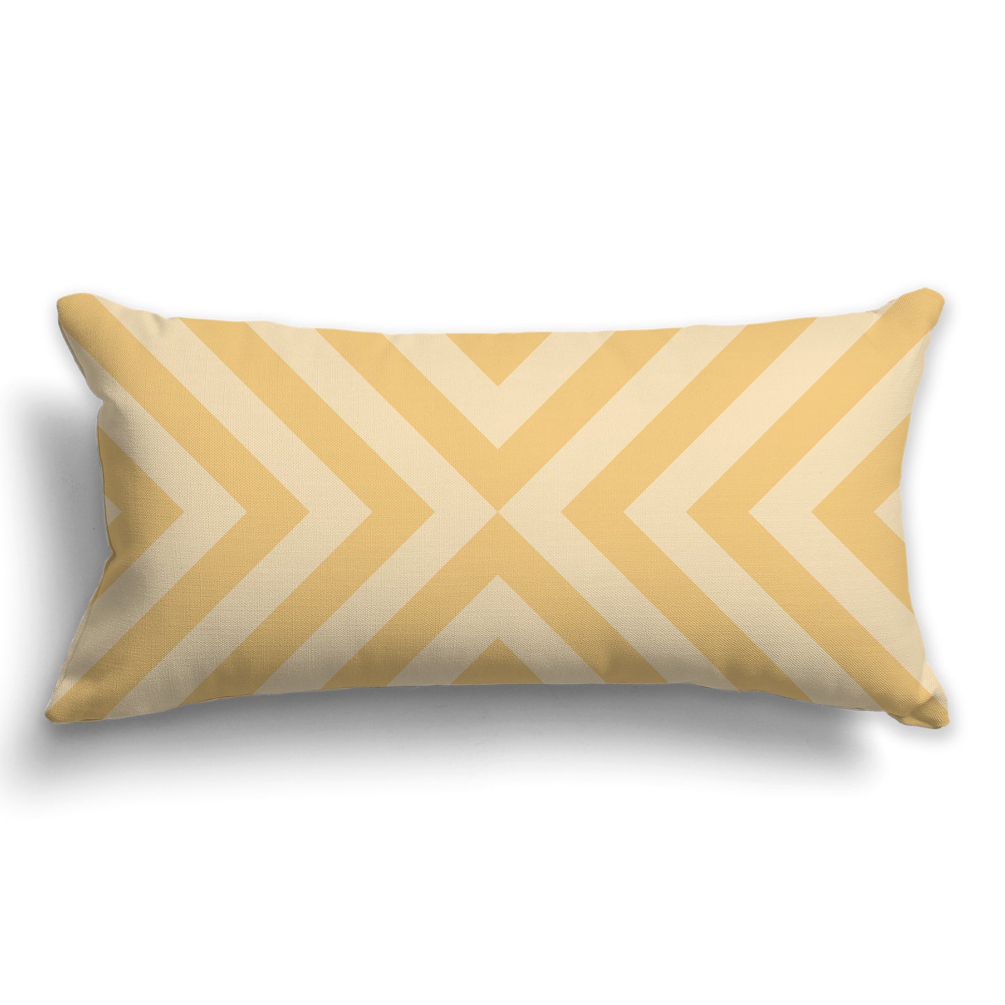 Throw Pillow with Two-tone Gold Radiating Diagonal Bars on Both Sides, CAPC-1136-042