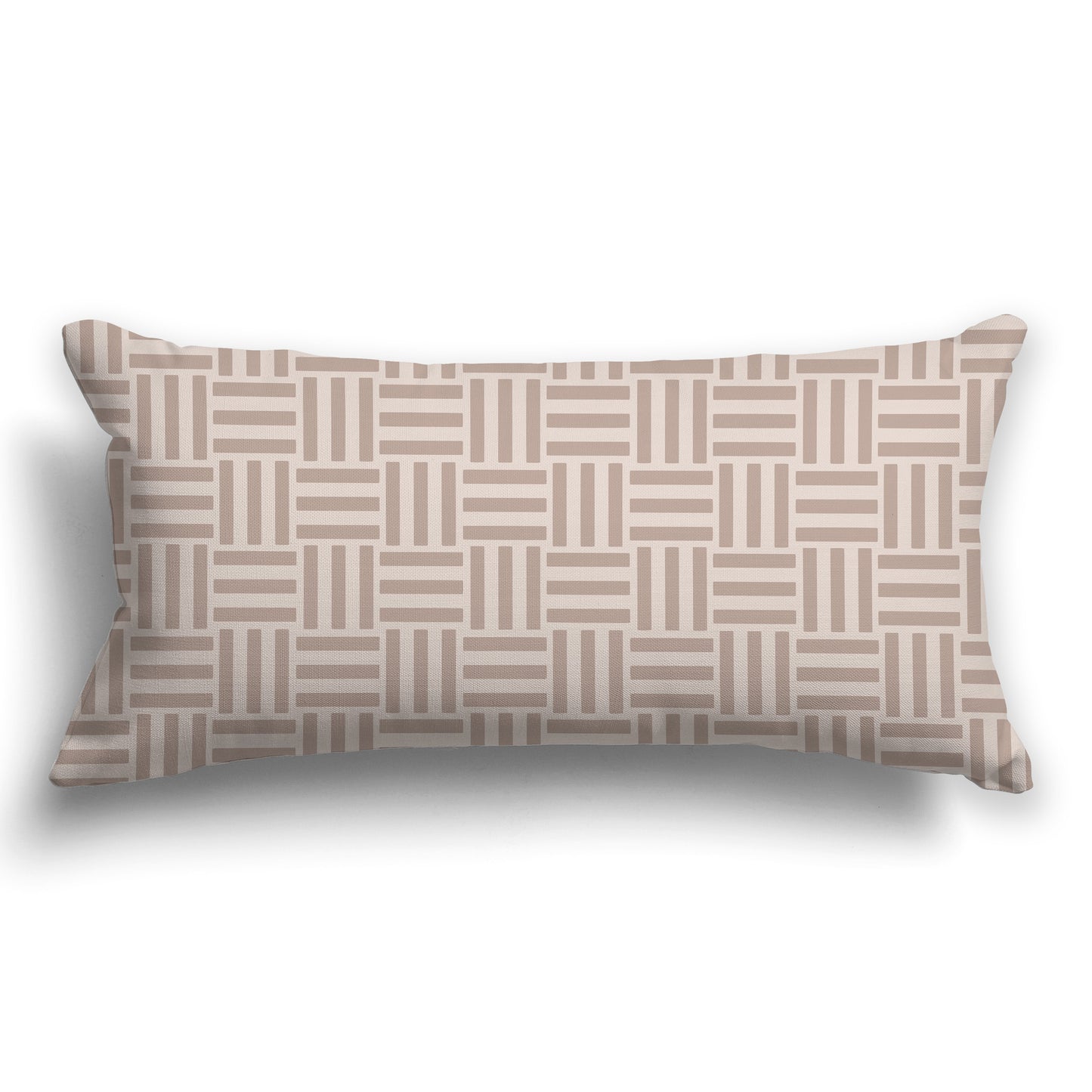 Throw Pillow with Two-tone Taupe Basket Weave Pattern on Both Sides, CAPC-1137-143